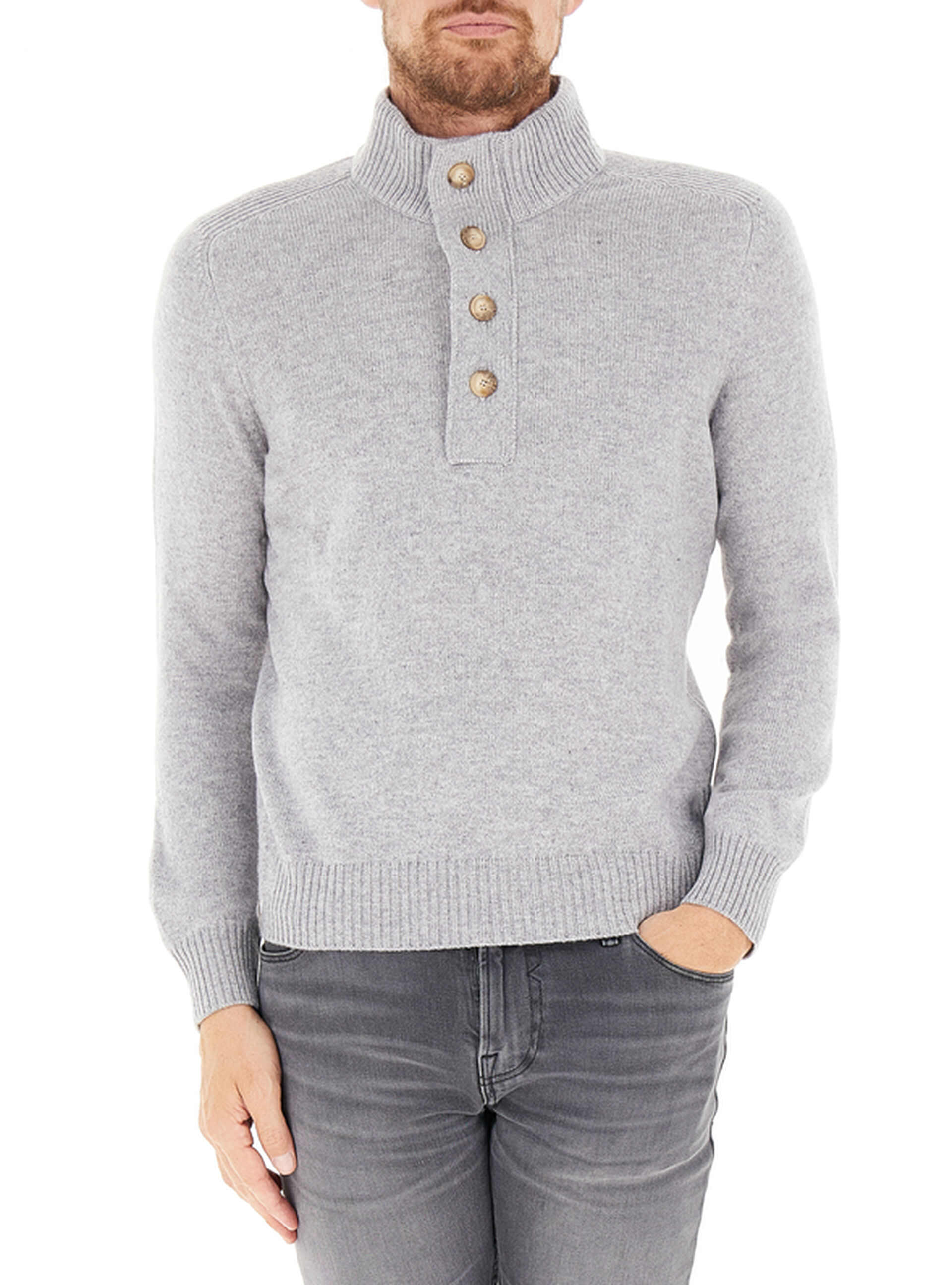 Lupetto con bottoni GRIGIO 50