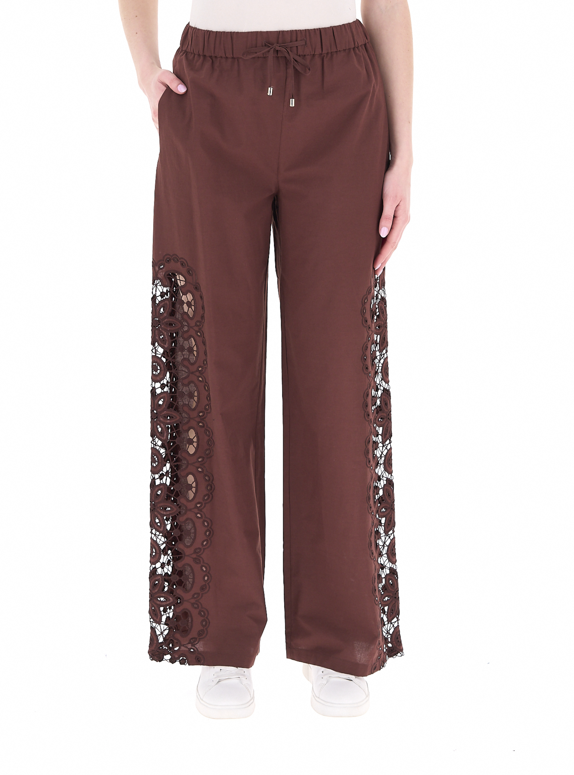 Pantalone con inserti MARRONE