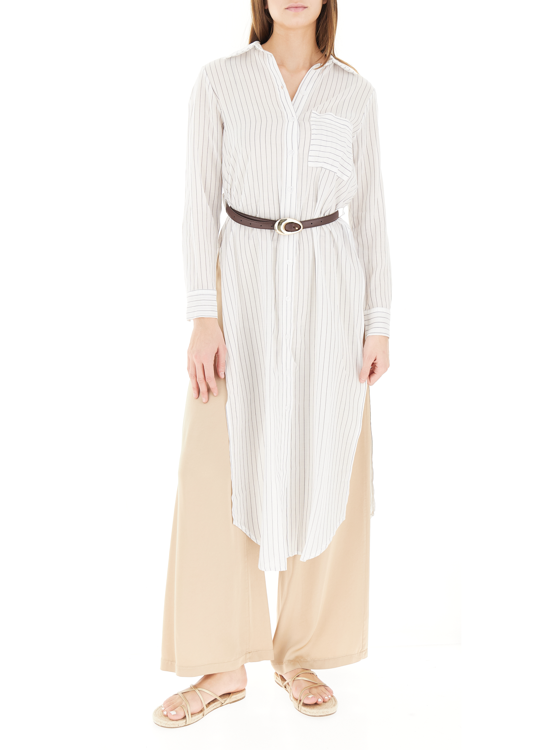 Camicia over con cintura PANNA