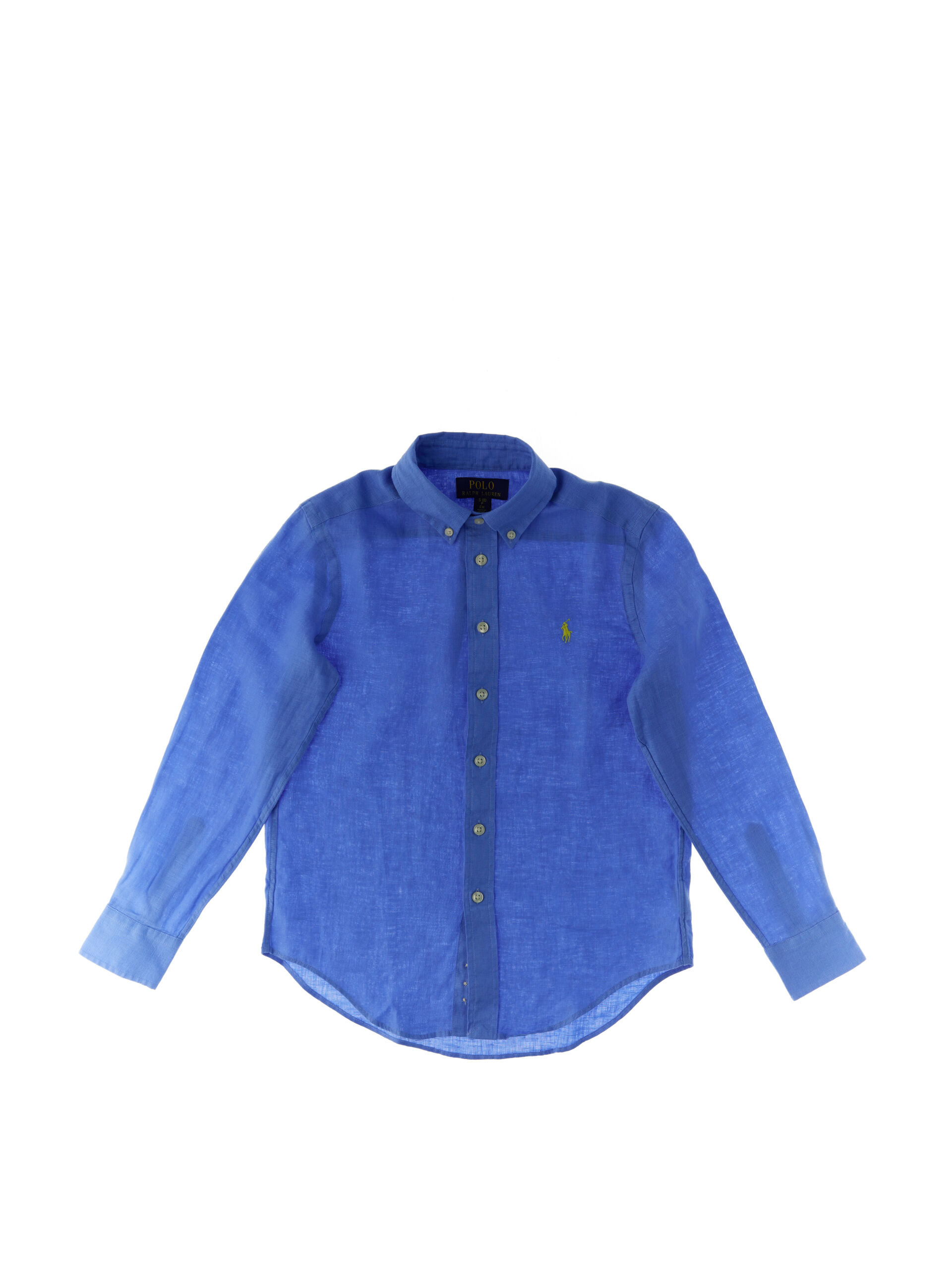Camicia in lino POLO BOYS BLU CHIARO