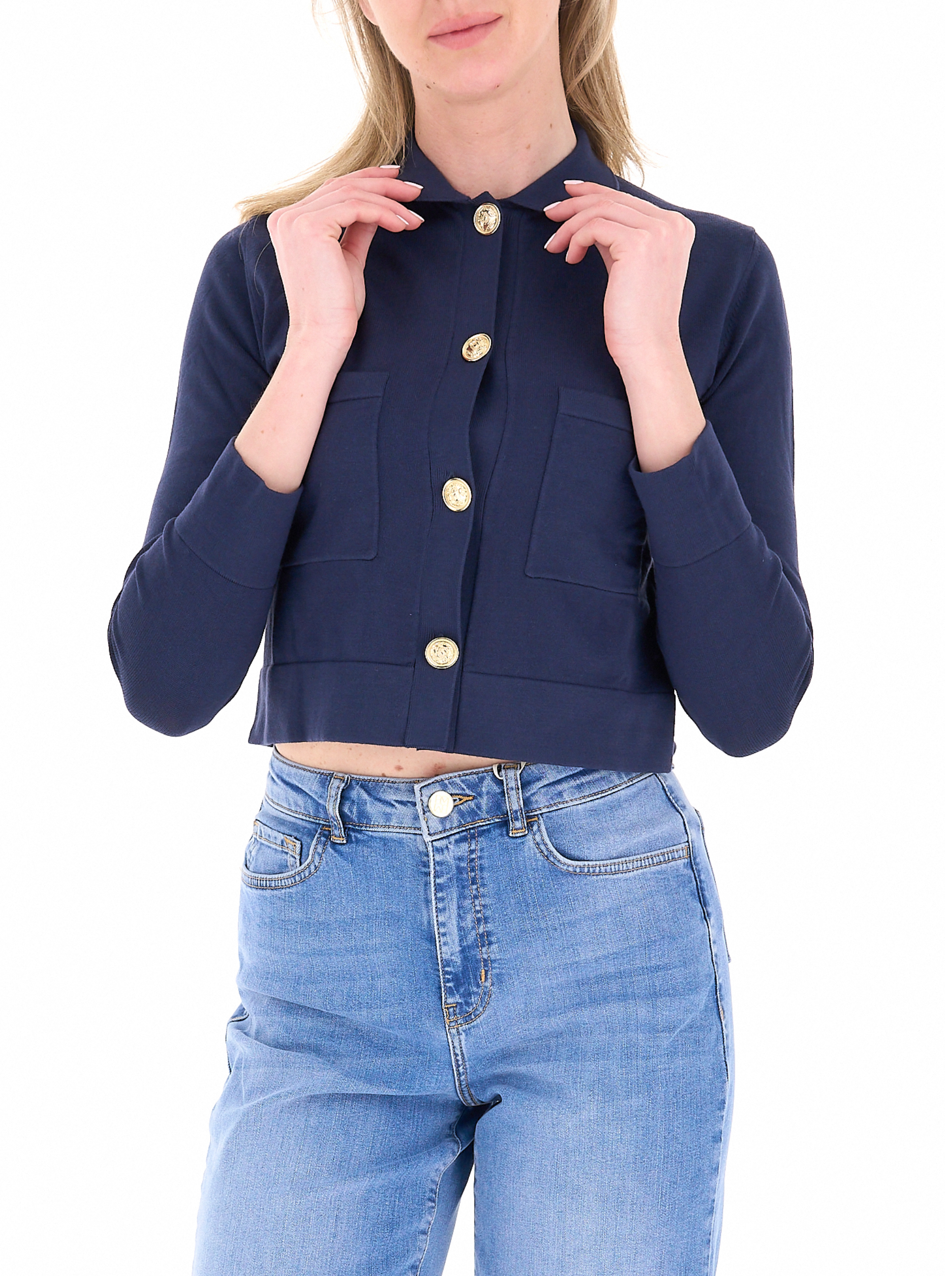 Cardigan in viscosa BLU NAVY
