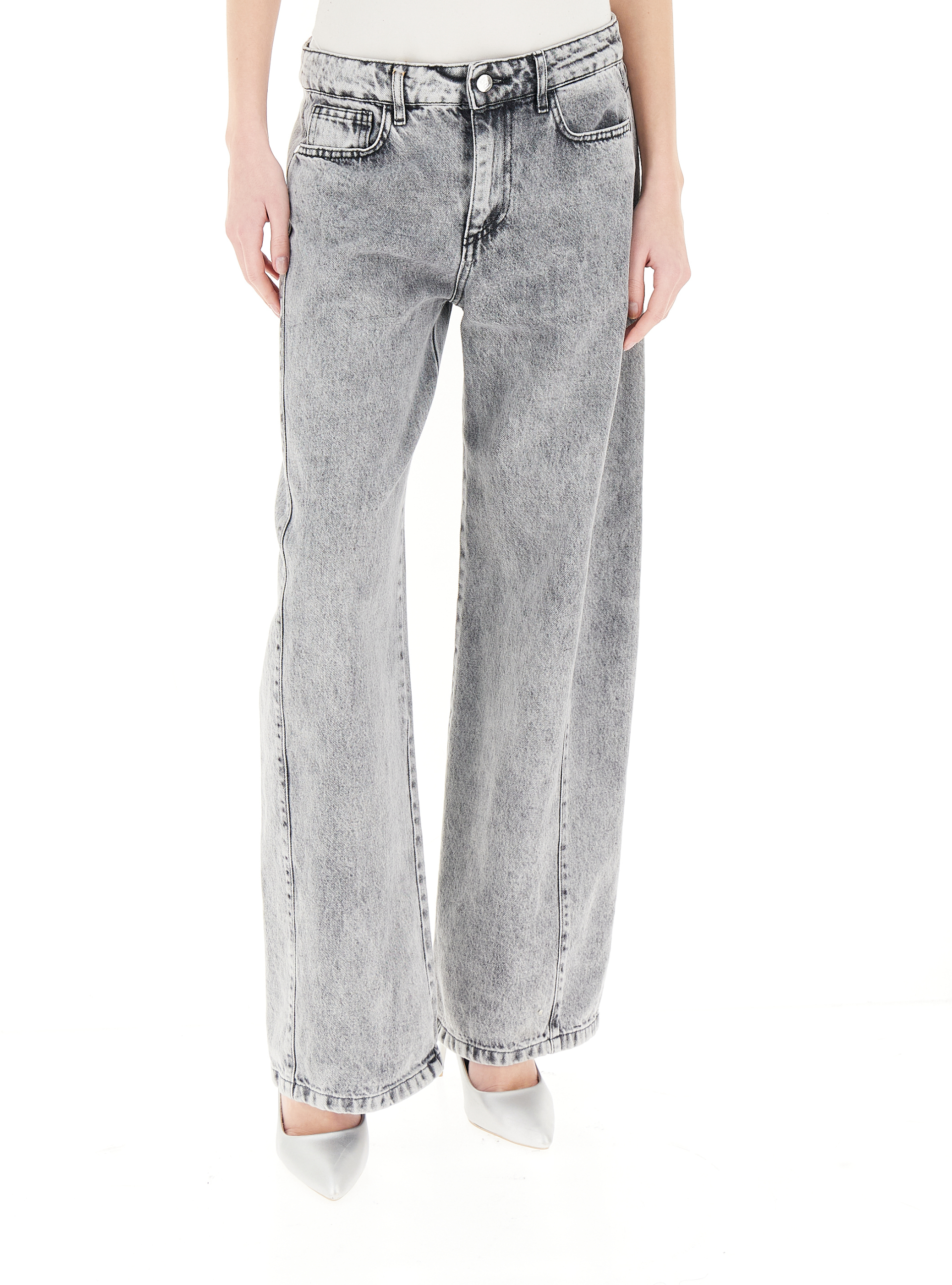 Jeans wide leg GRIGIO M