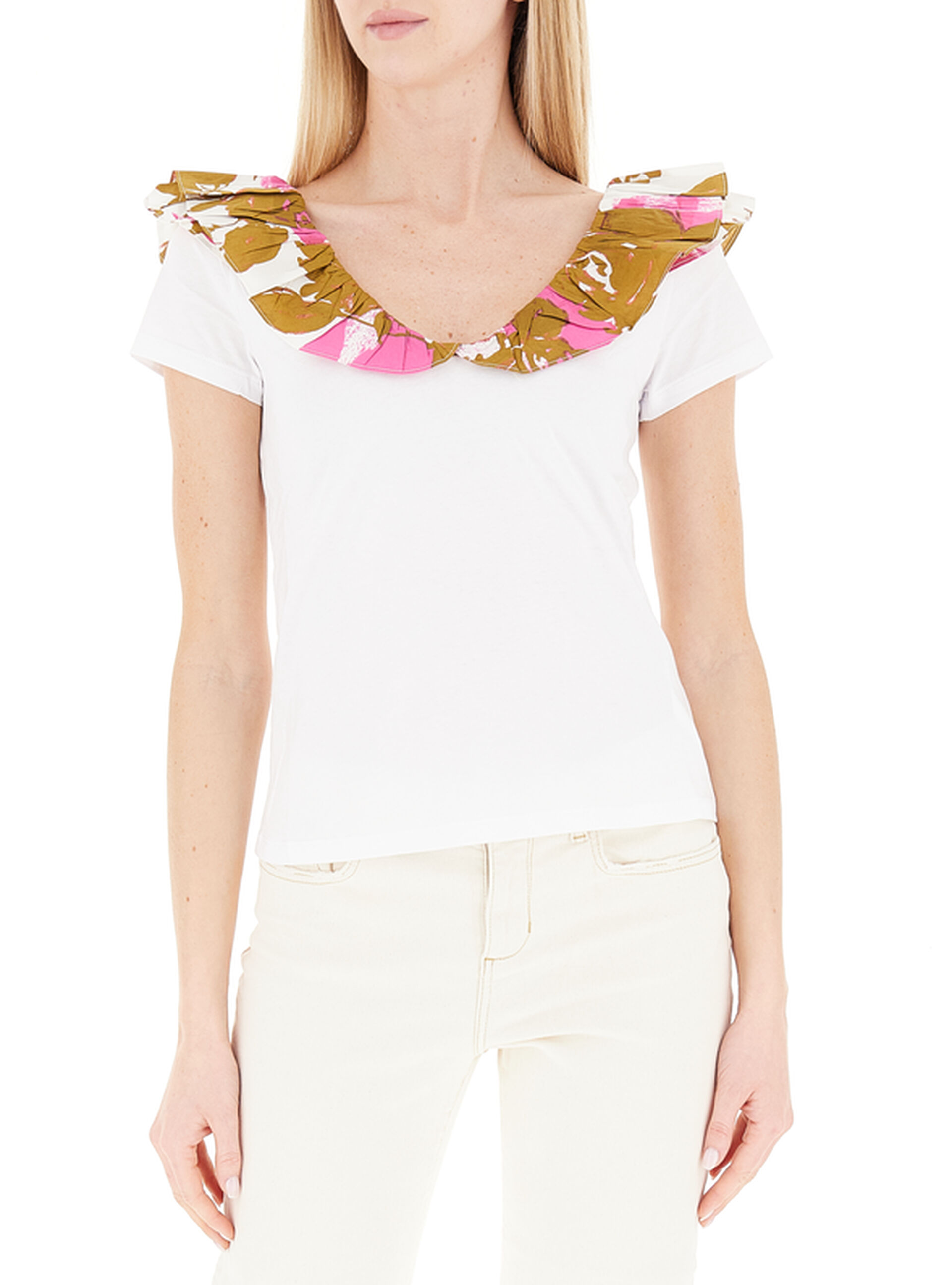 T-shirt con volants BIANCO XS