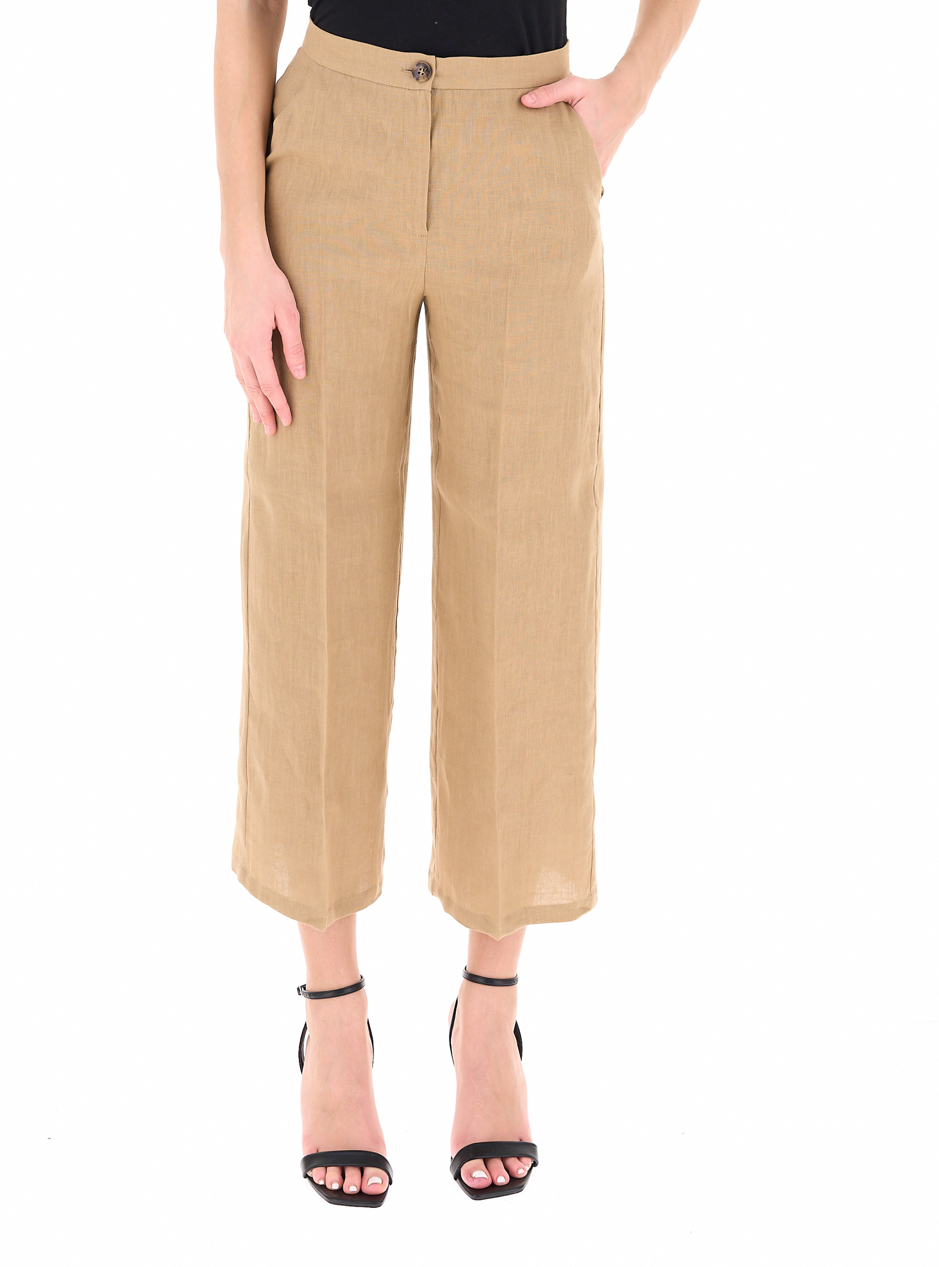 Pantalone in lino CAMMELLO