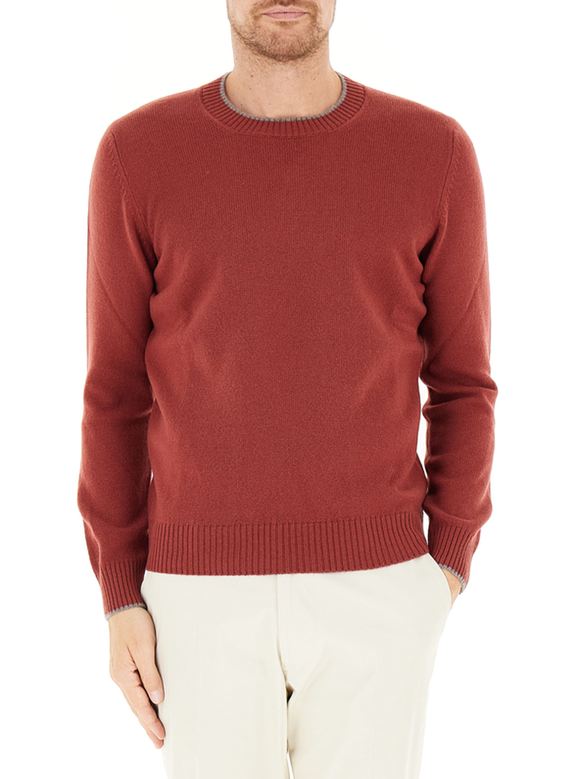 Maglione girocollo MATTONE