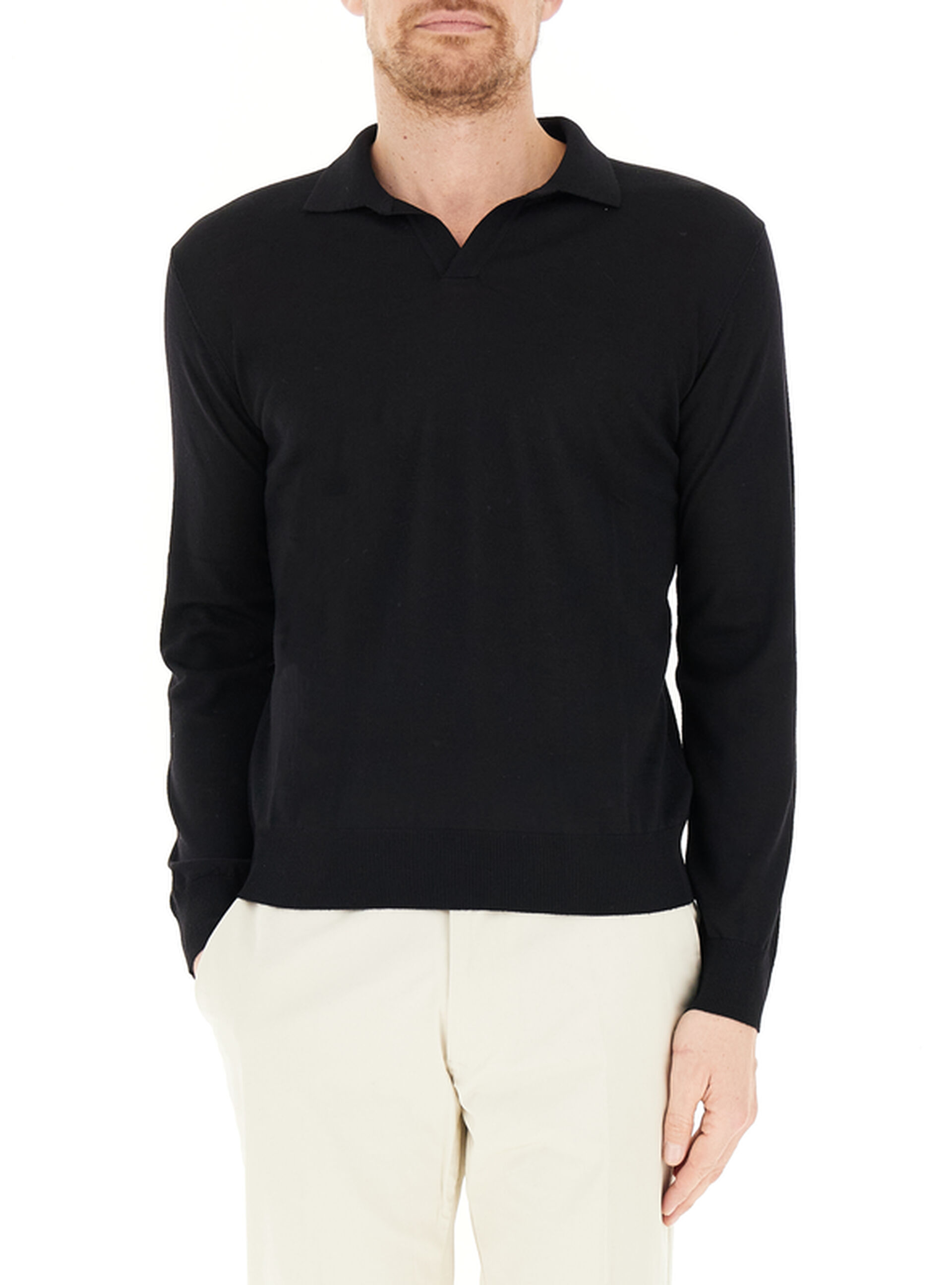 PREMODE Maglione lana merino NERO