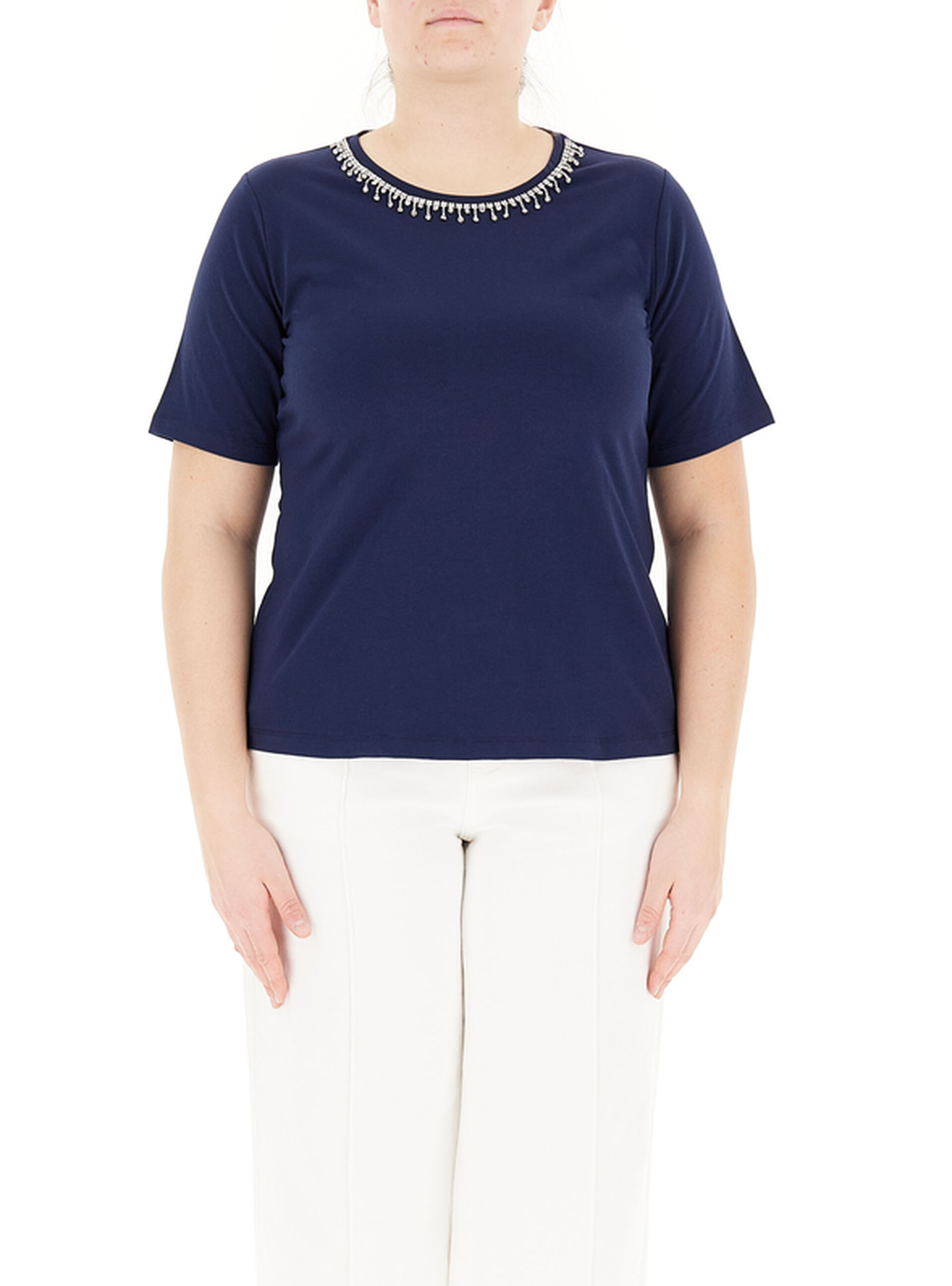 T-shirt in cotone BLU SCURO S