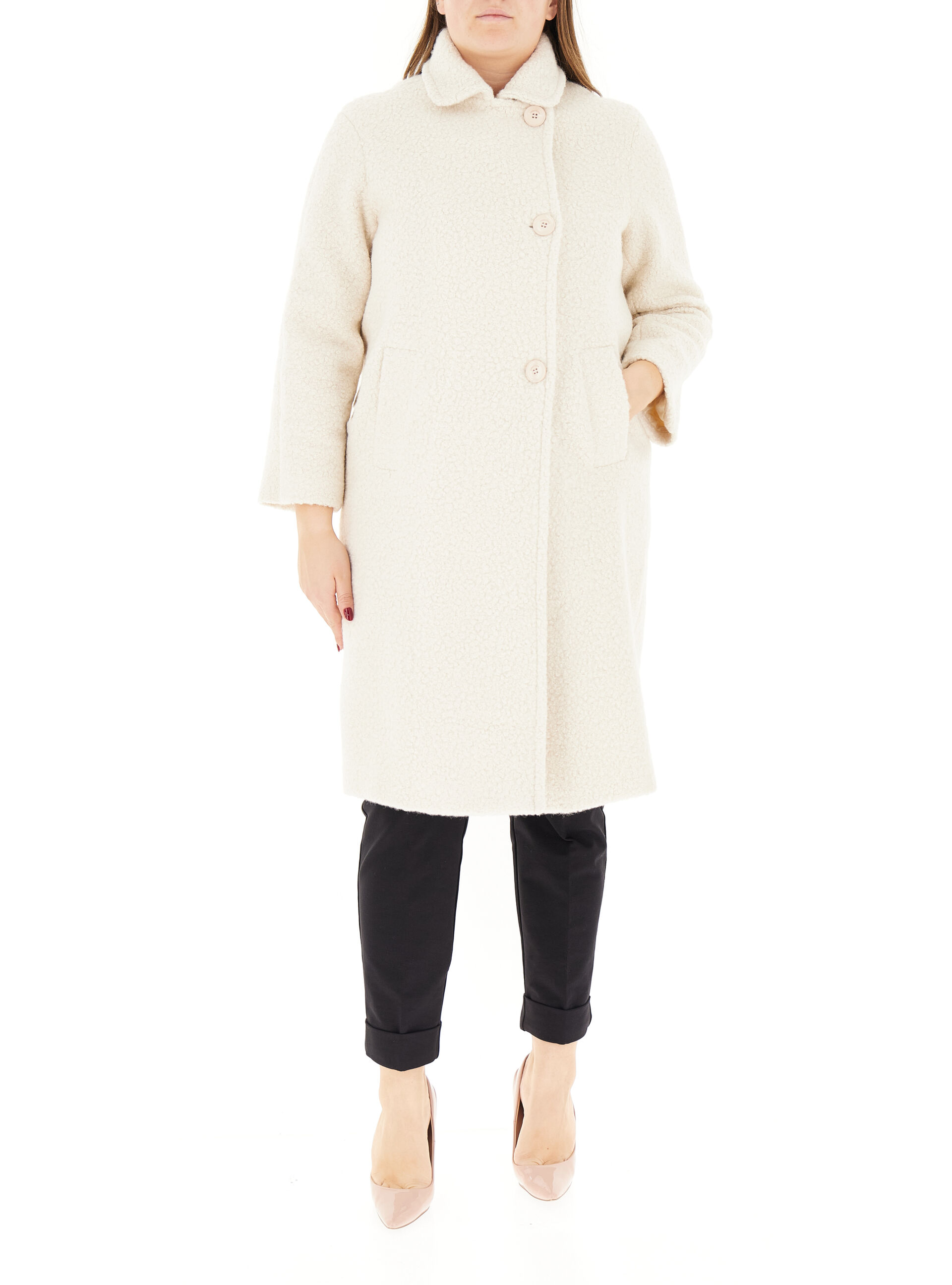 Cappotto effetto teddy PANNA 41