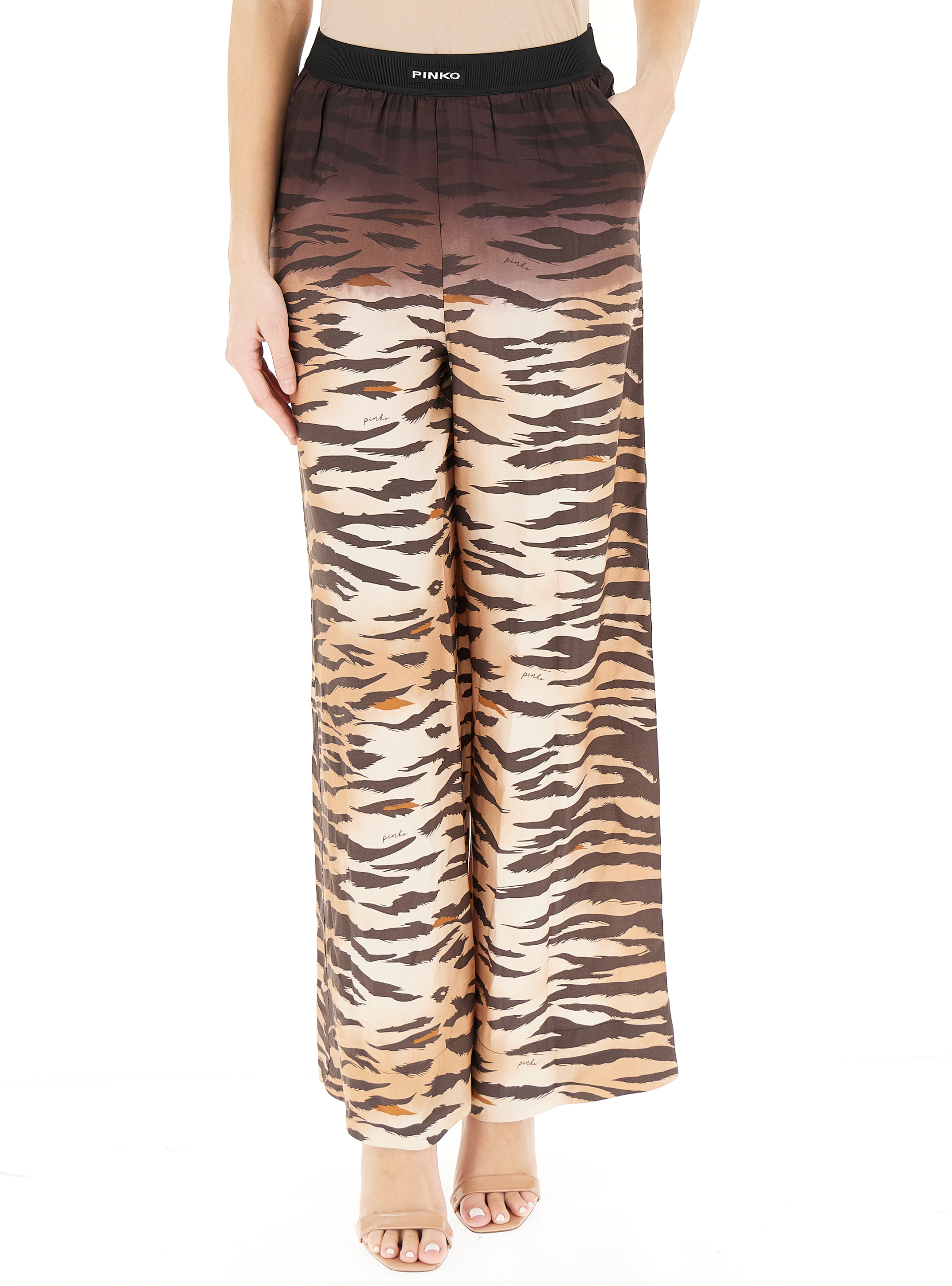 Pinko Pantalone wide leg MARRONE