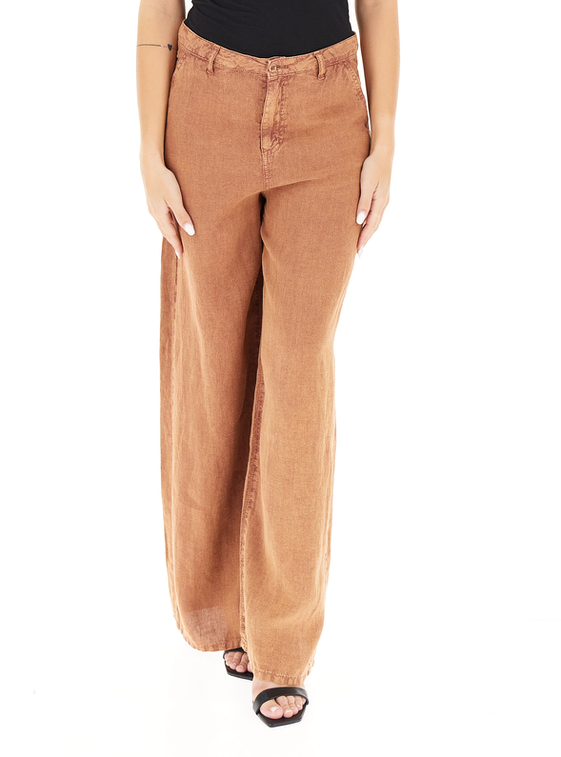 Dixie Pantalone in lino TABACCO