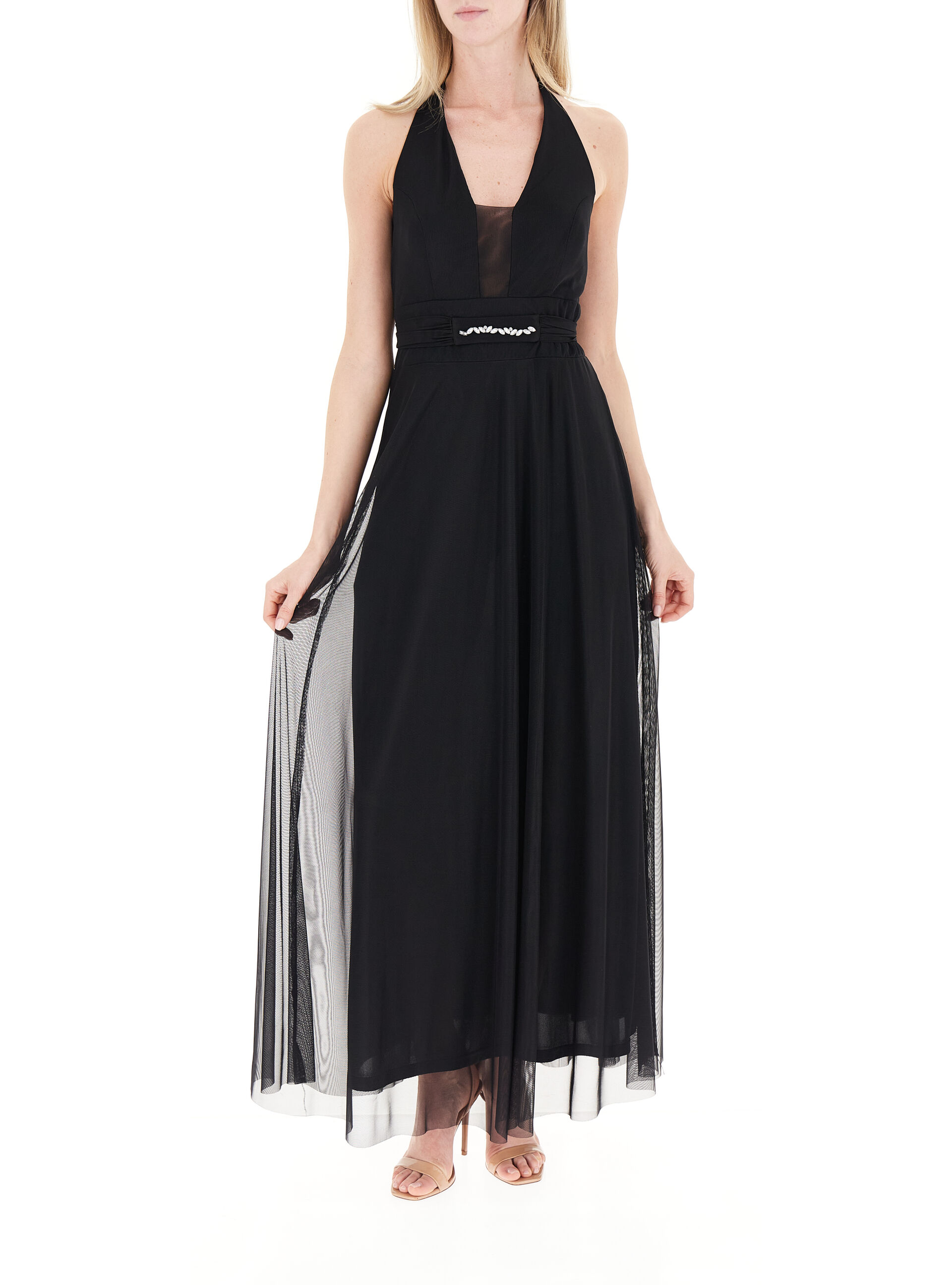 Abito scollo halter NERO S