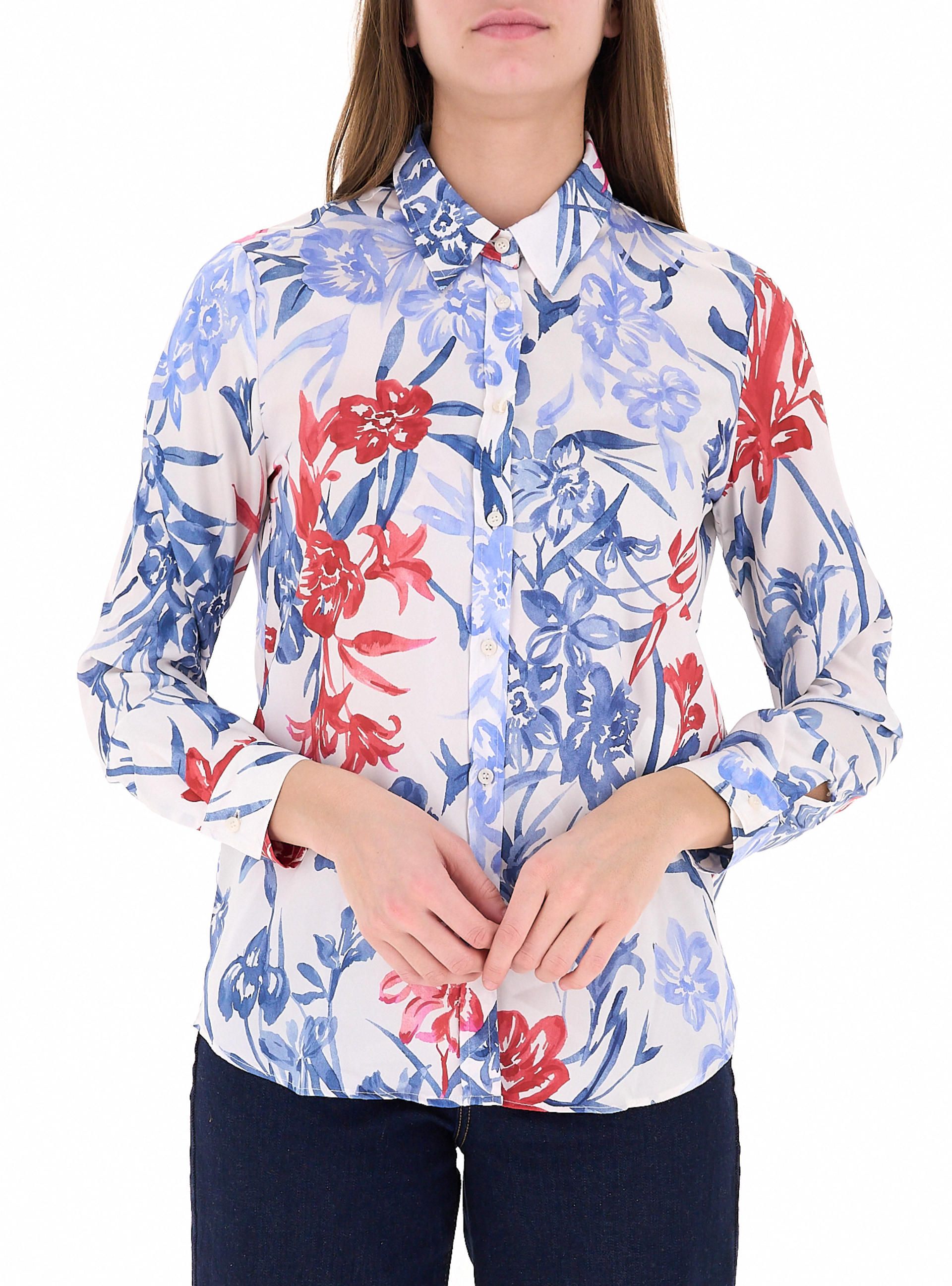 Camicia floreale AZZURRO POLVERE