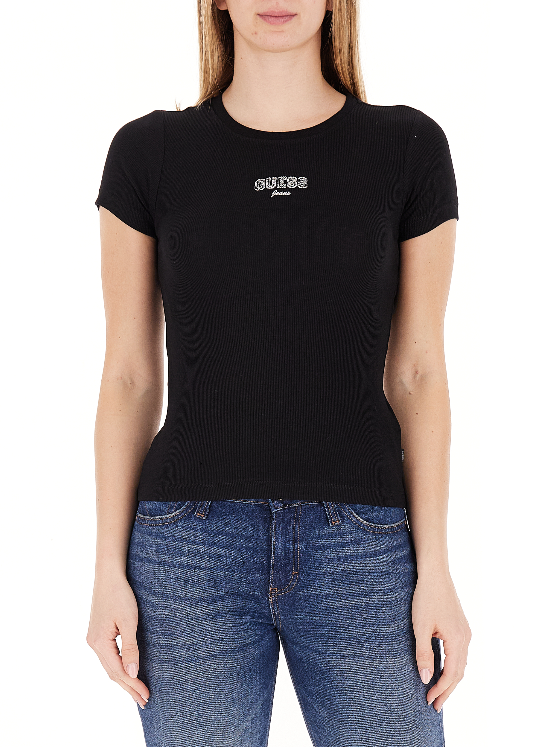 T-shirt a costine NERO L