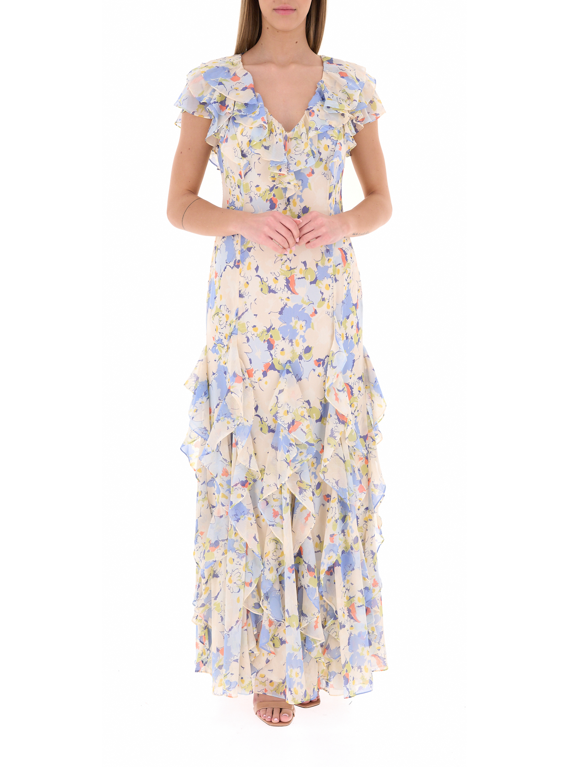 Abito scollo a V LAUREN MULTICOLOR