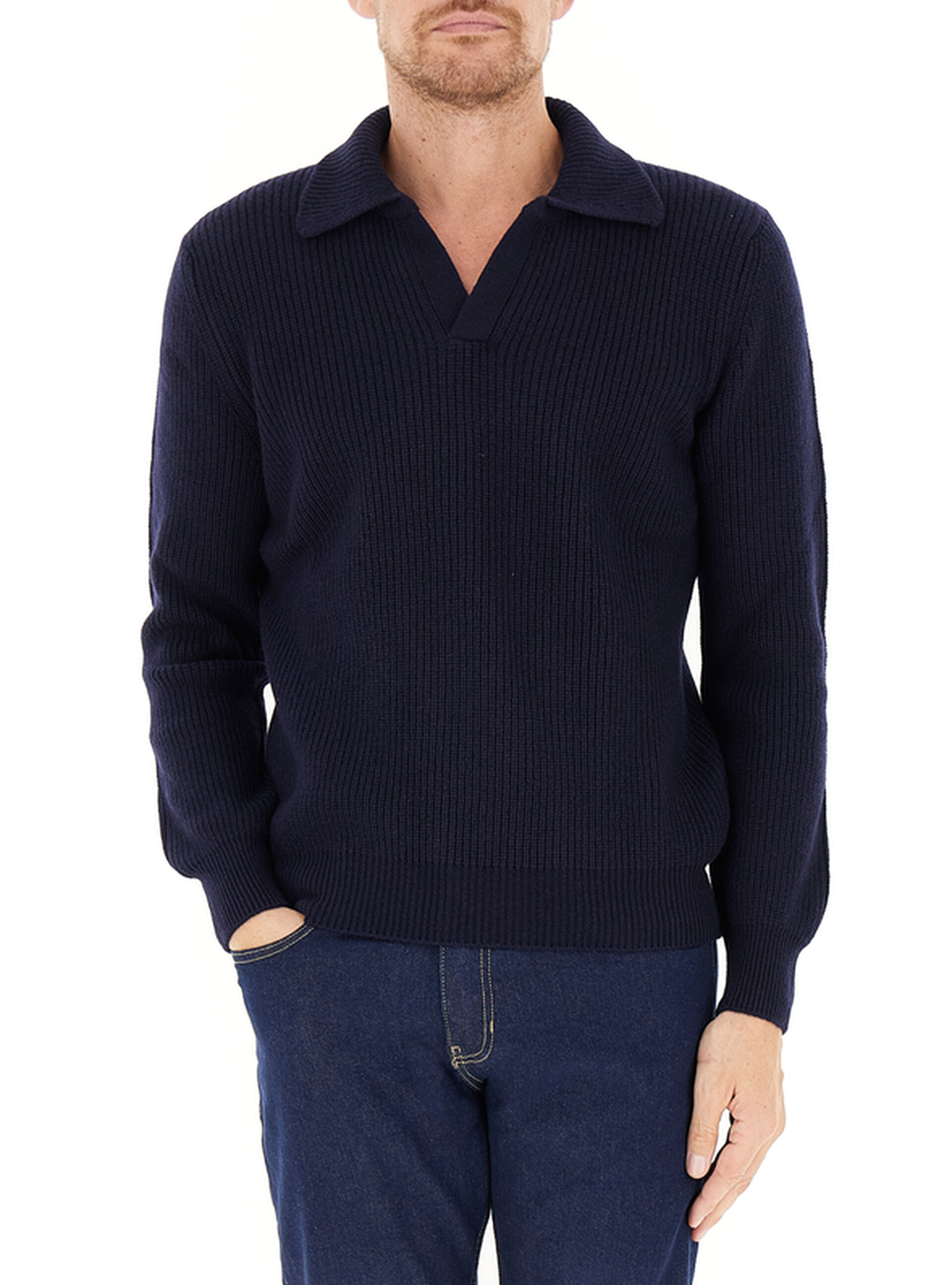 Maglione con colletto BLU NOTTE