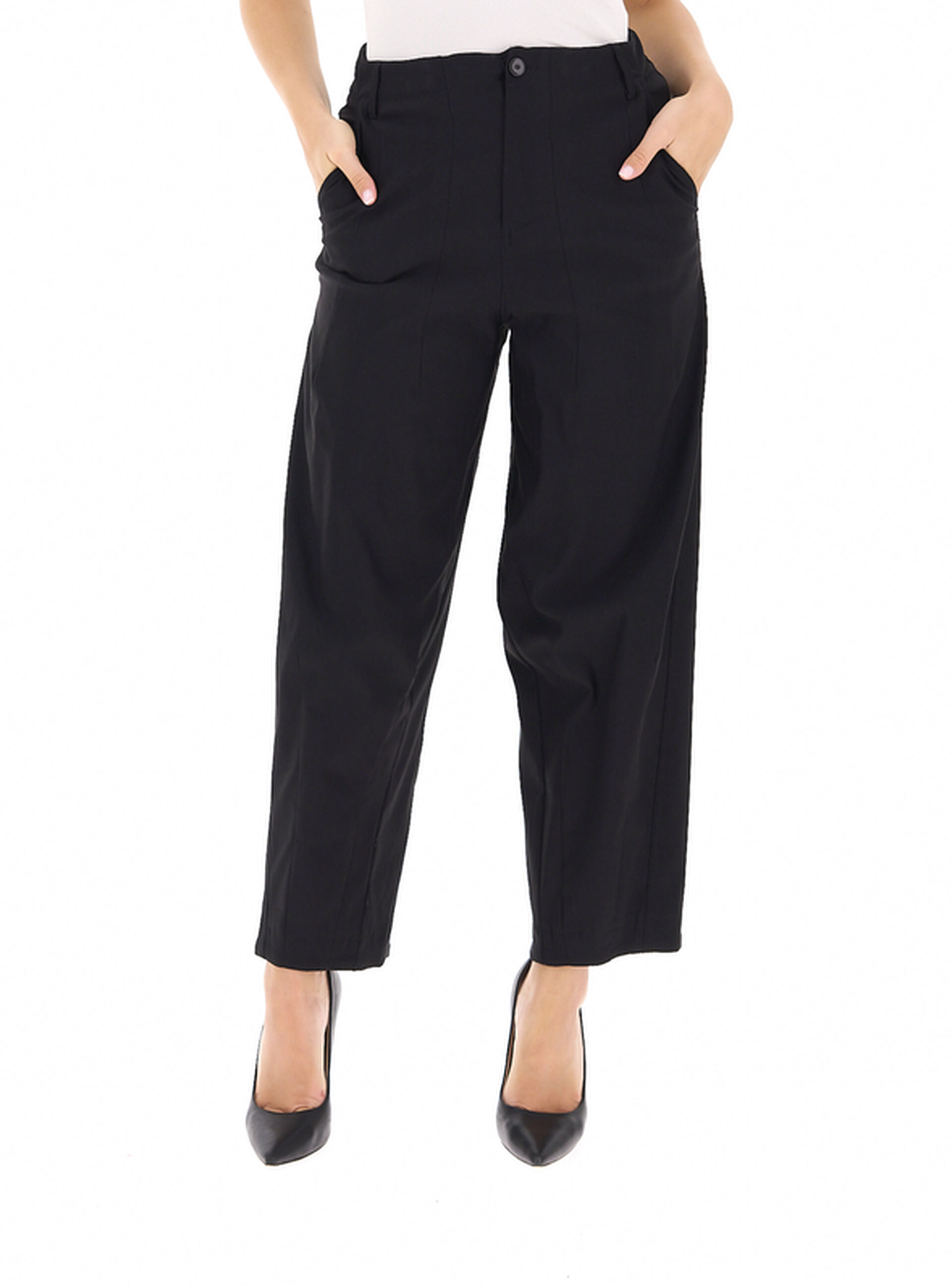 ABSIZE Pantalone wide leg NERO 48