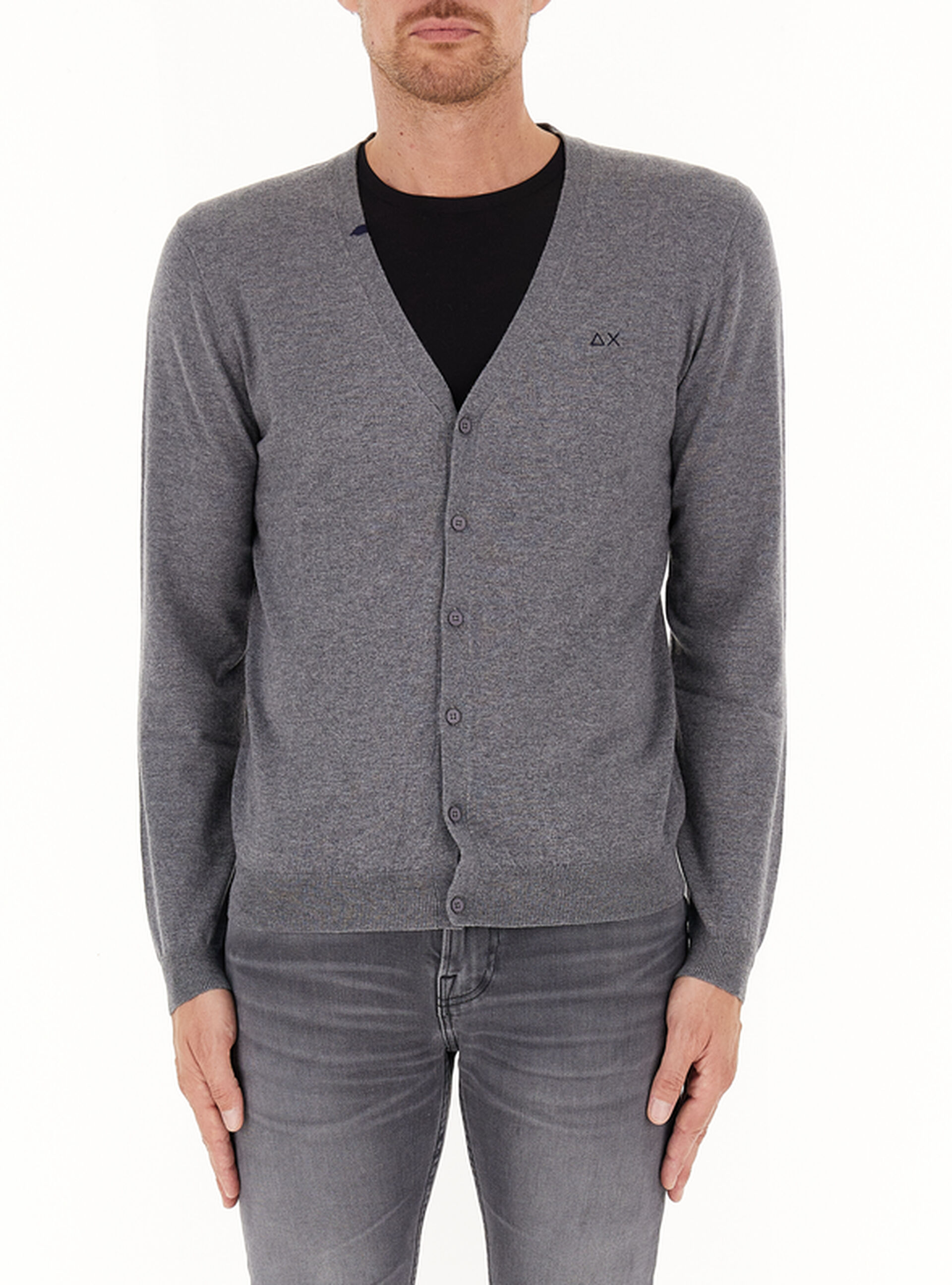 SUN68 Cardigan misto lana GRIGIO