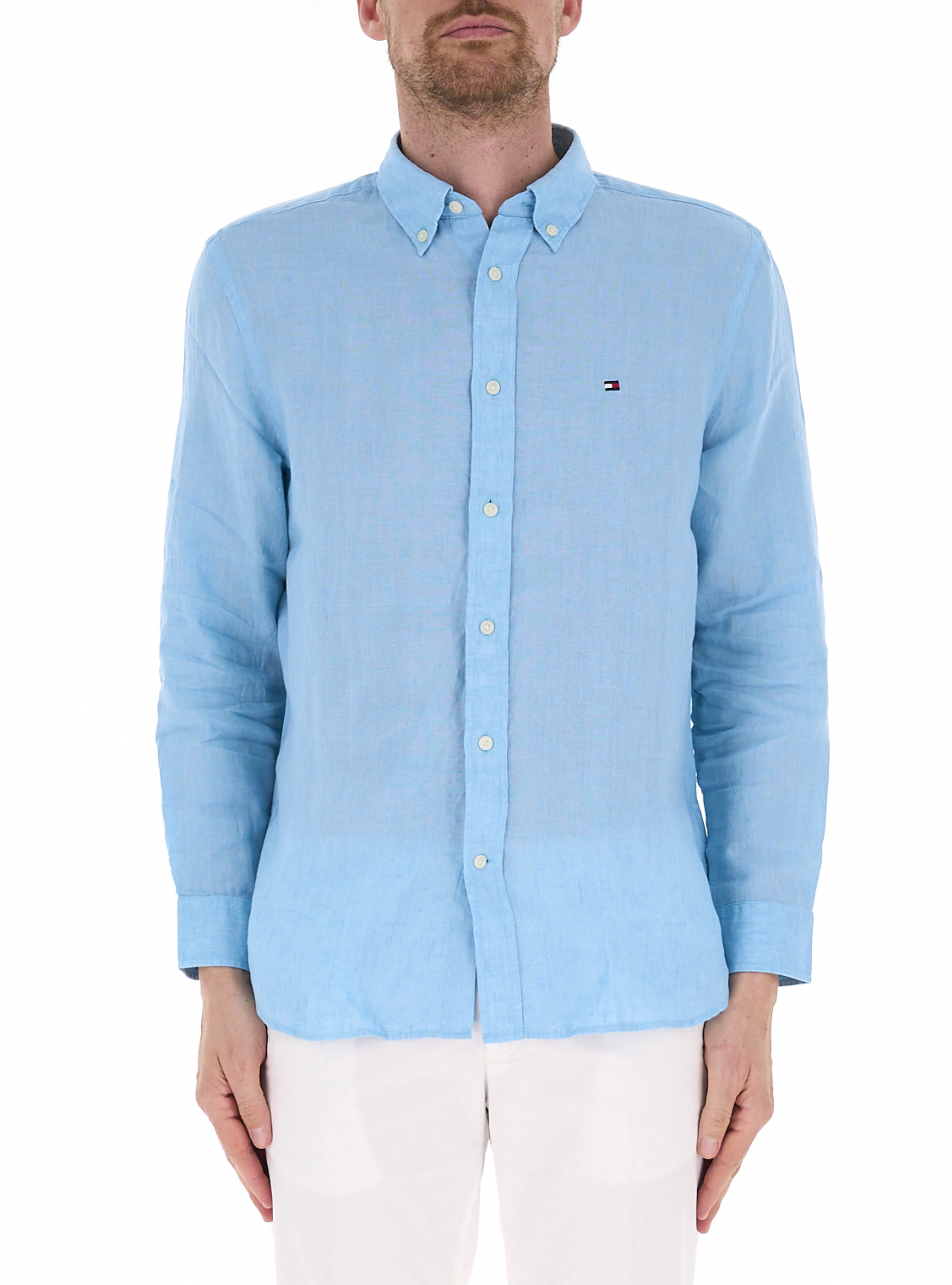 Camicia in lino AZZURRO CHIARO M