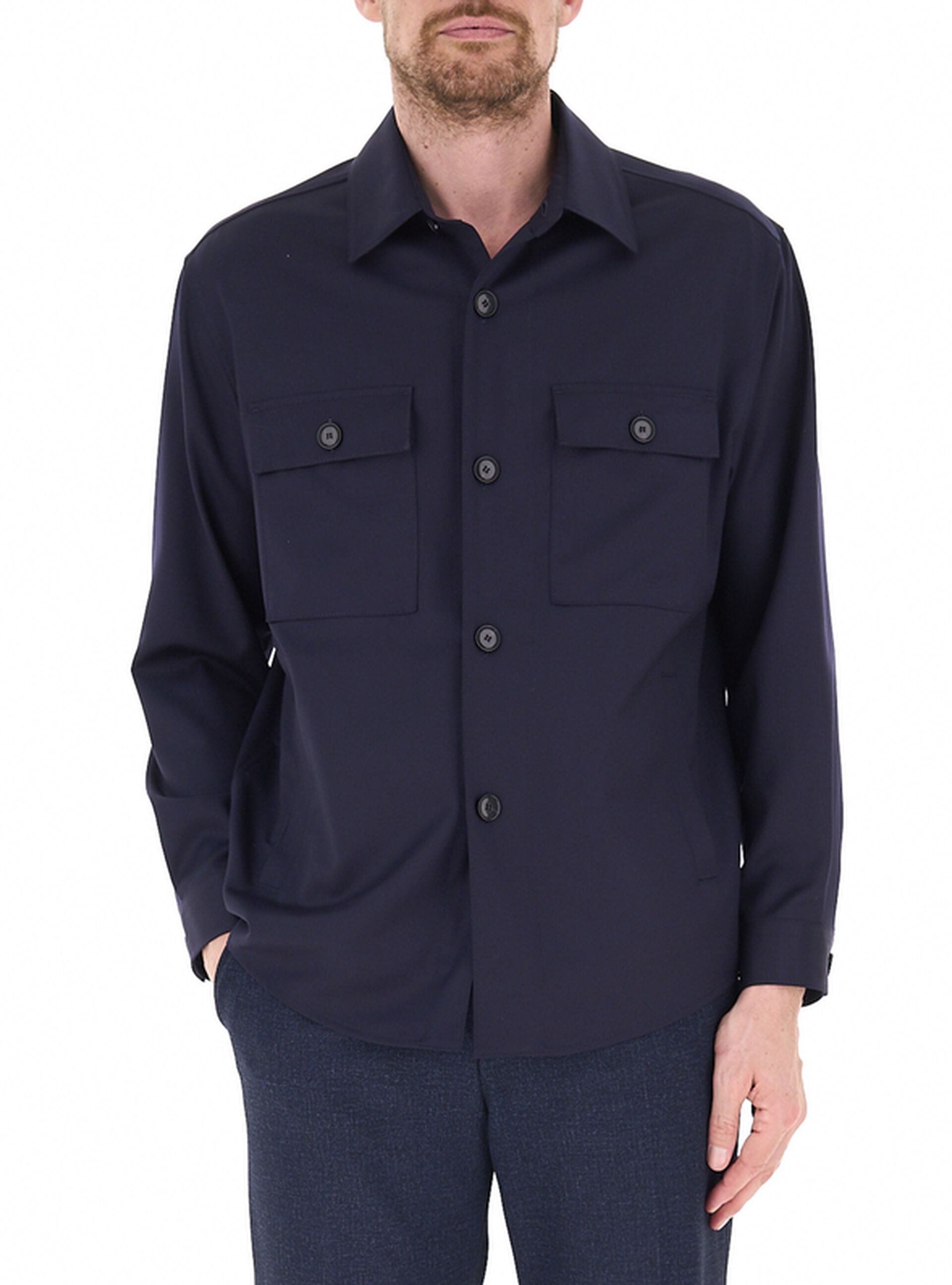 Camicia in lana BOSS BLU NAVY 50