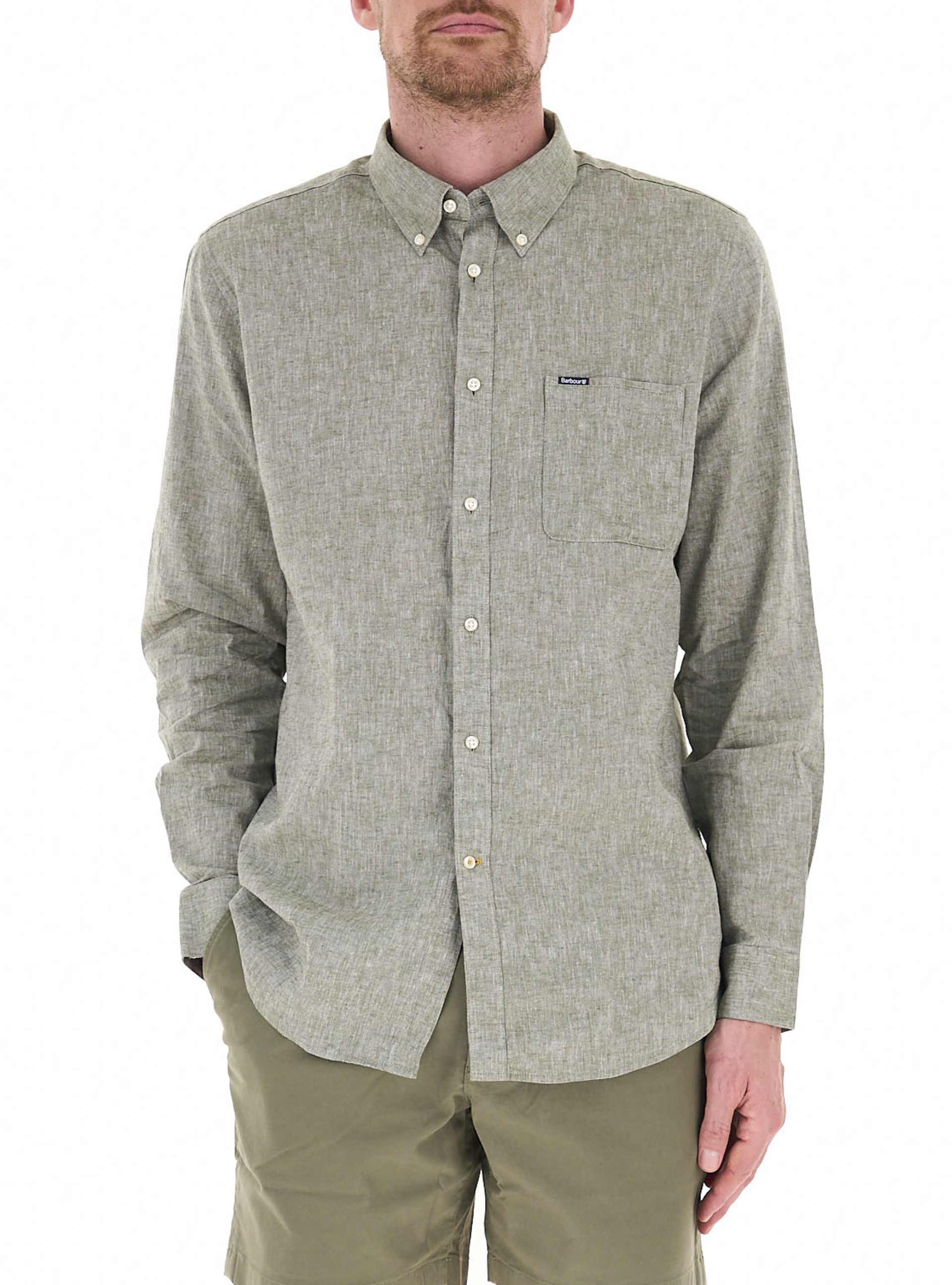 Camicia misto lino VERDE MILITARE L