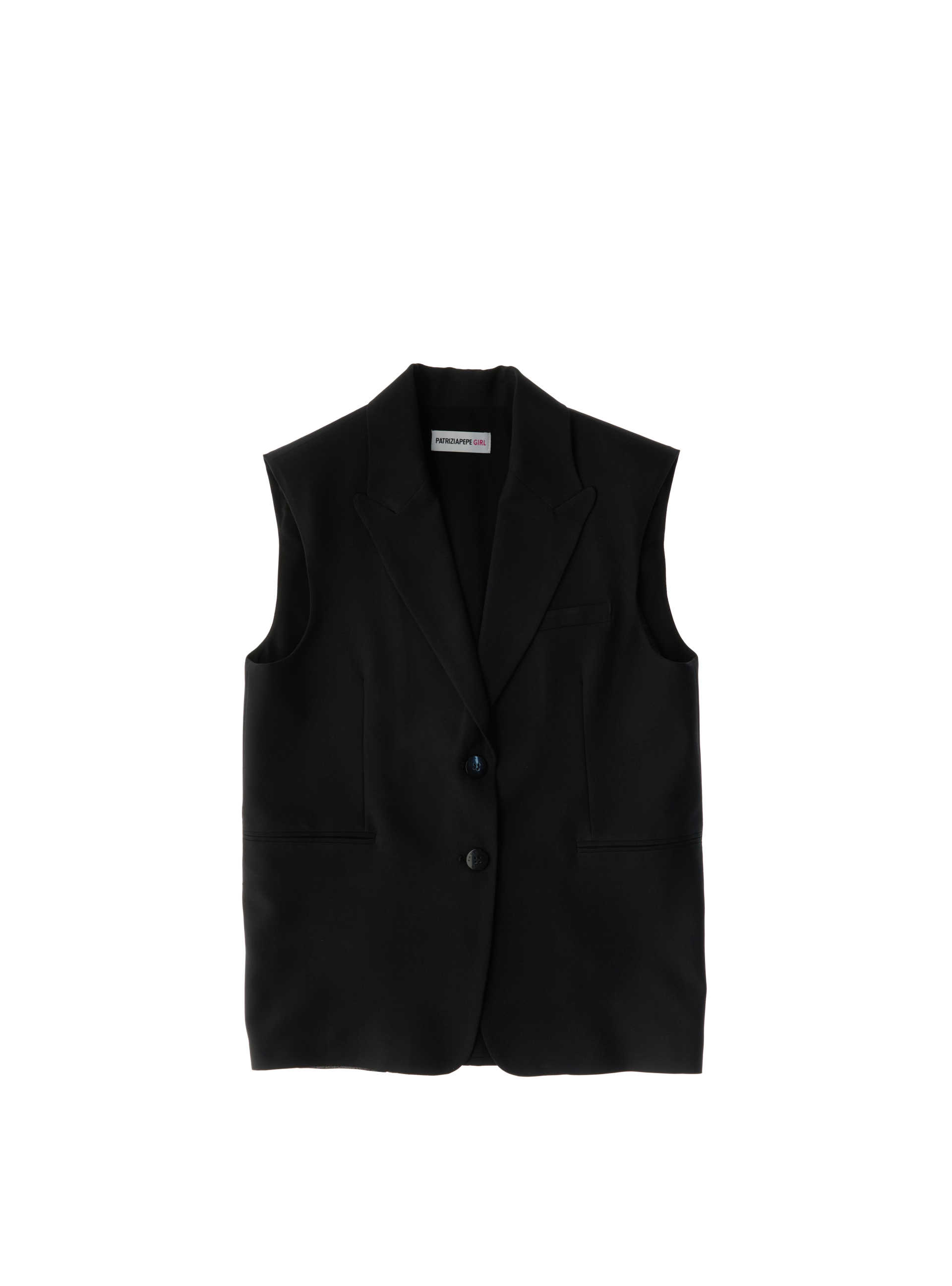 PATRIZIA PEPE Gilet monopetto NERO