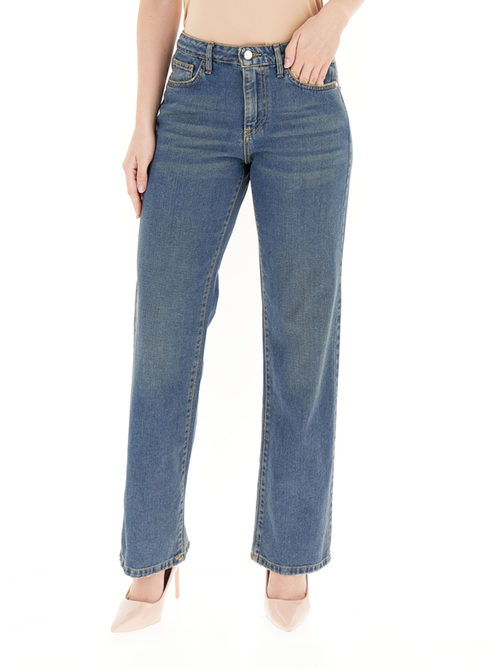 RINASCIMENTO Jeans wide leg BLU