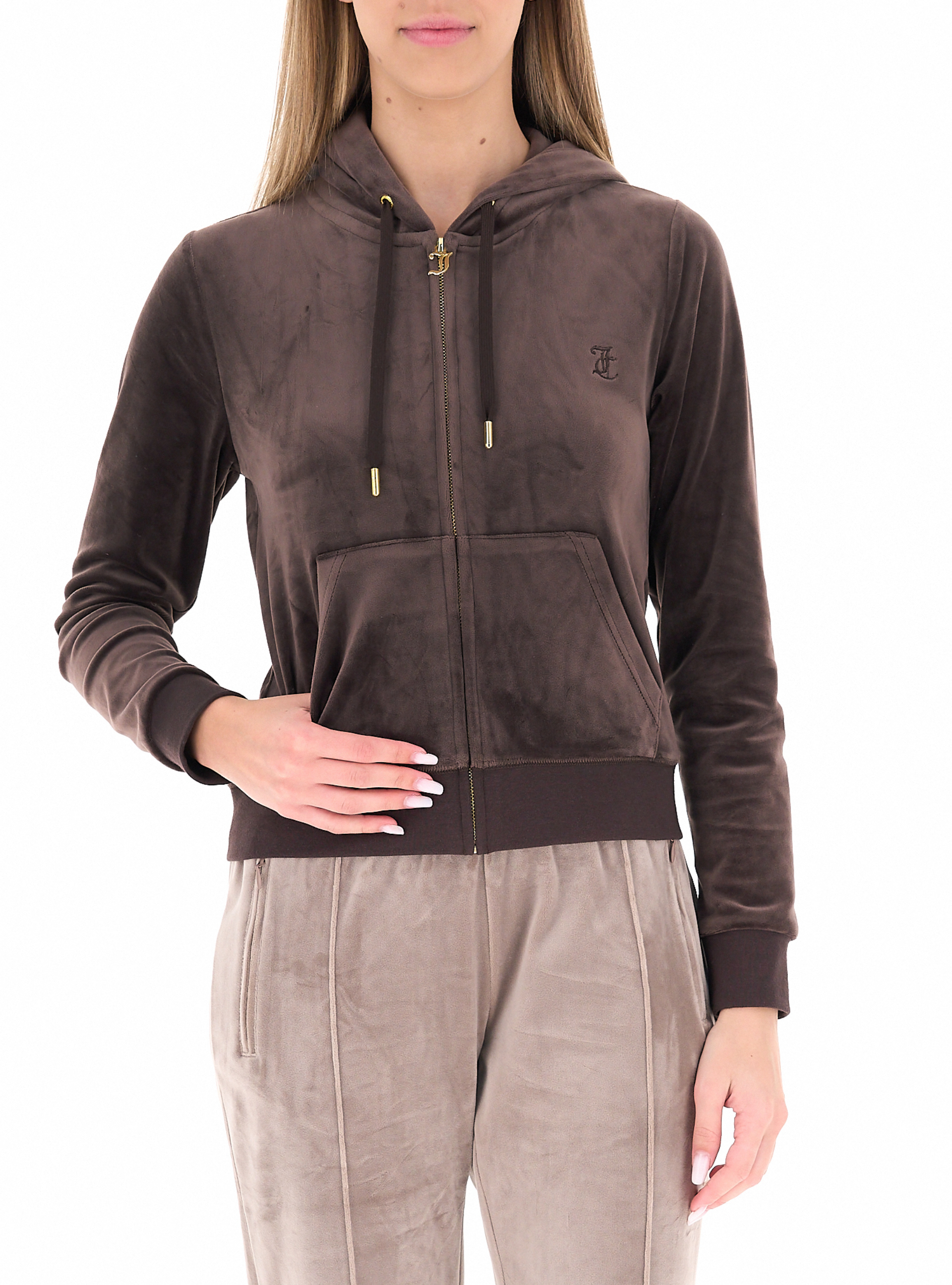 Felpa con zip MARRONE S