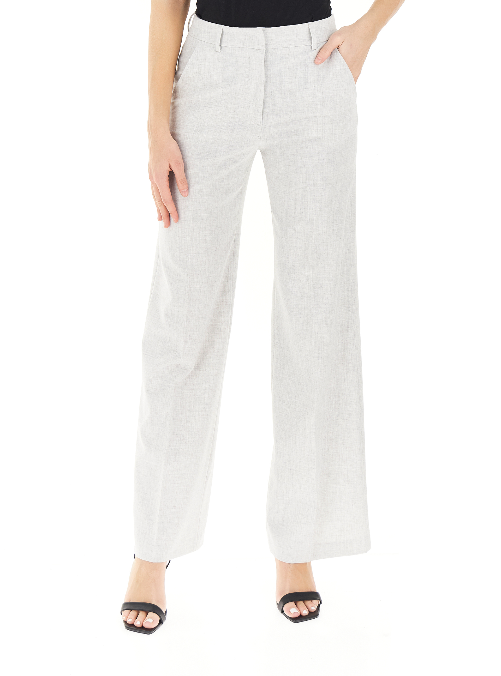 Pantalone wide leg GRIGIO CHIARO