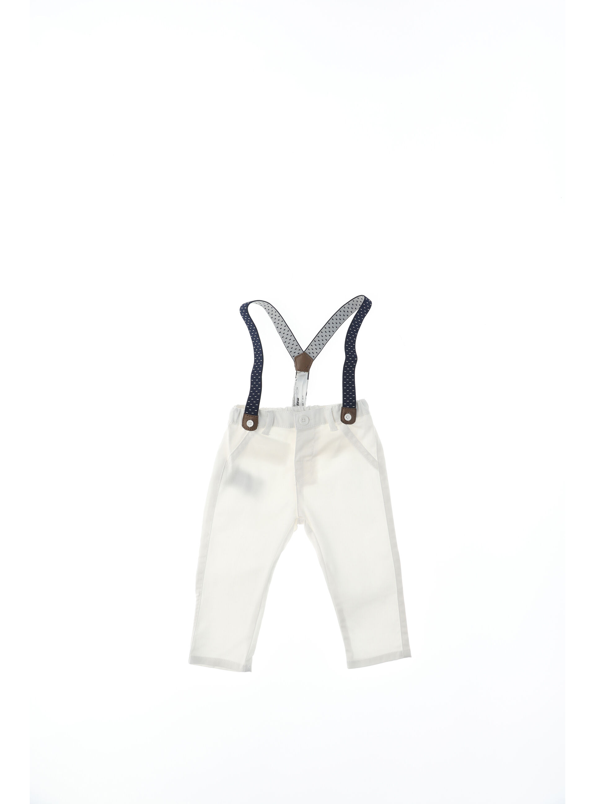 Pantalone con bretelle BIANCO