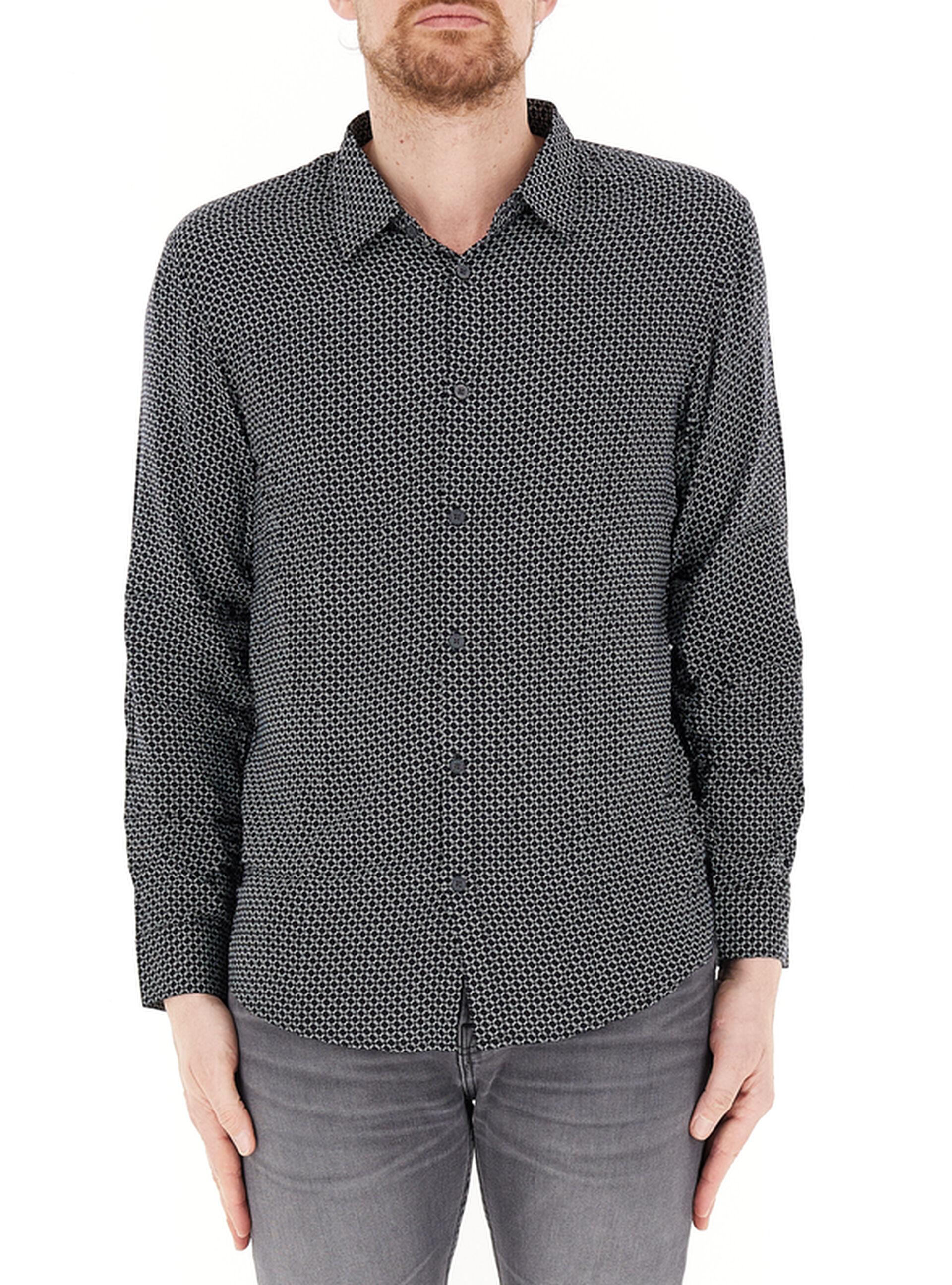 Camicia in viscosa ANTRACITE