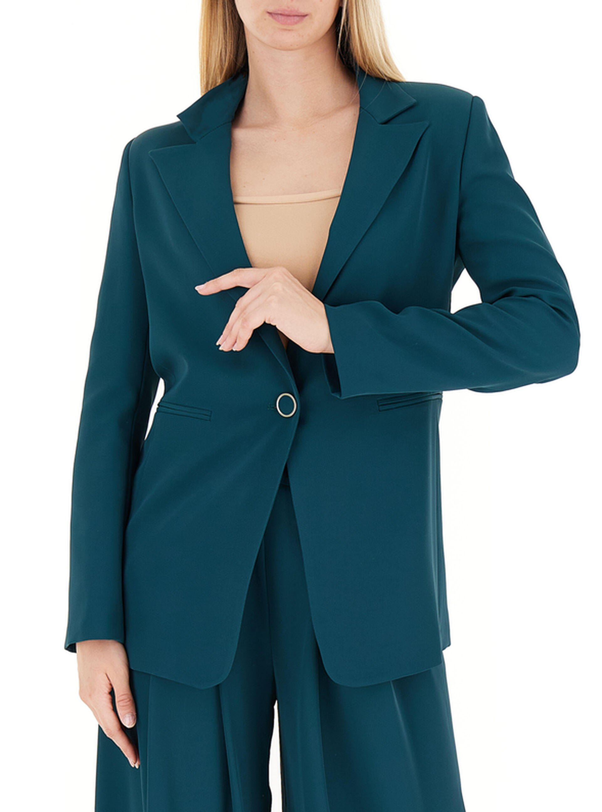 Blazer monopetto PETROLIO