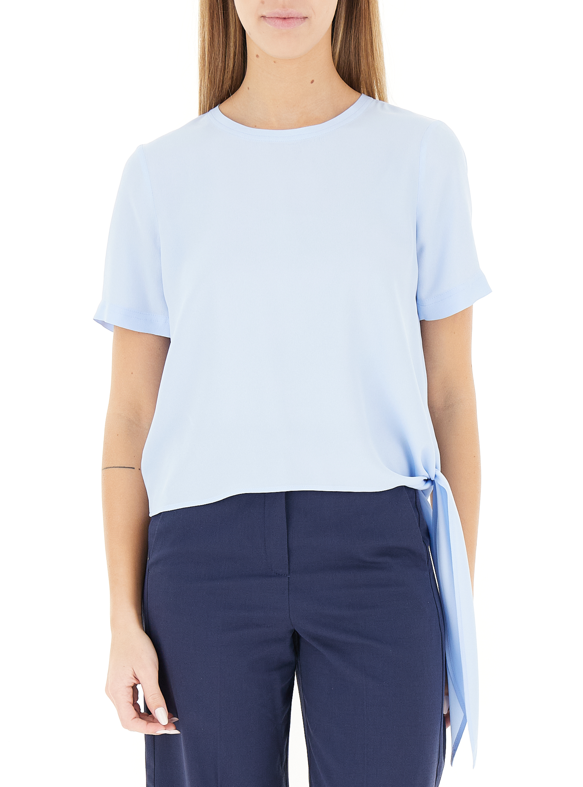Blusa con fiocco AZZURRO CHIARO 48