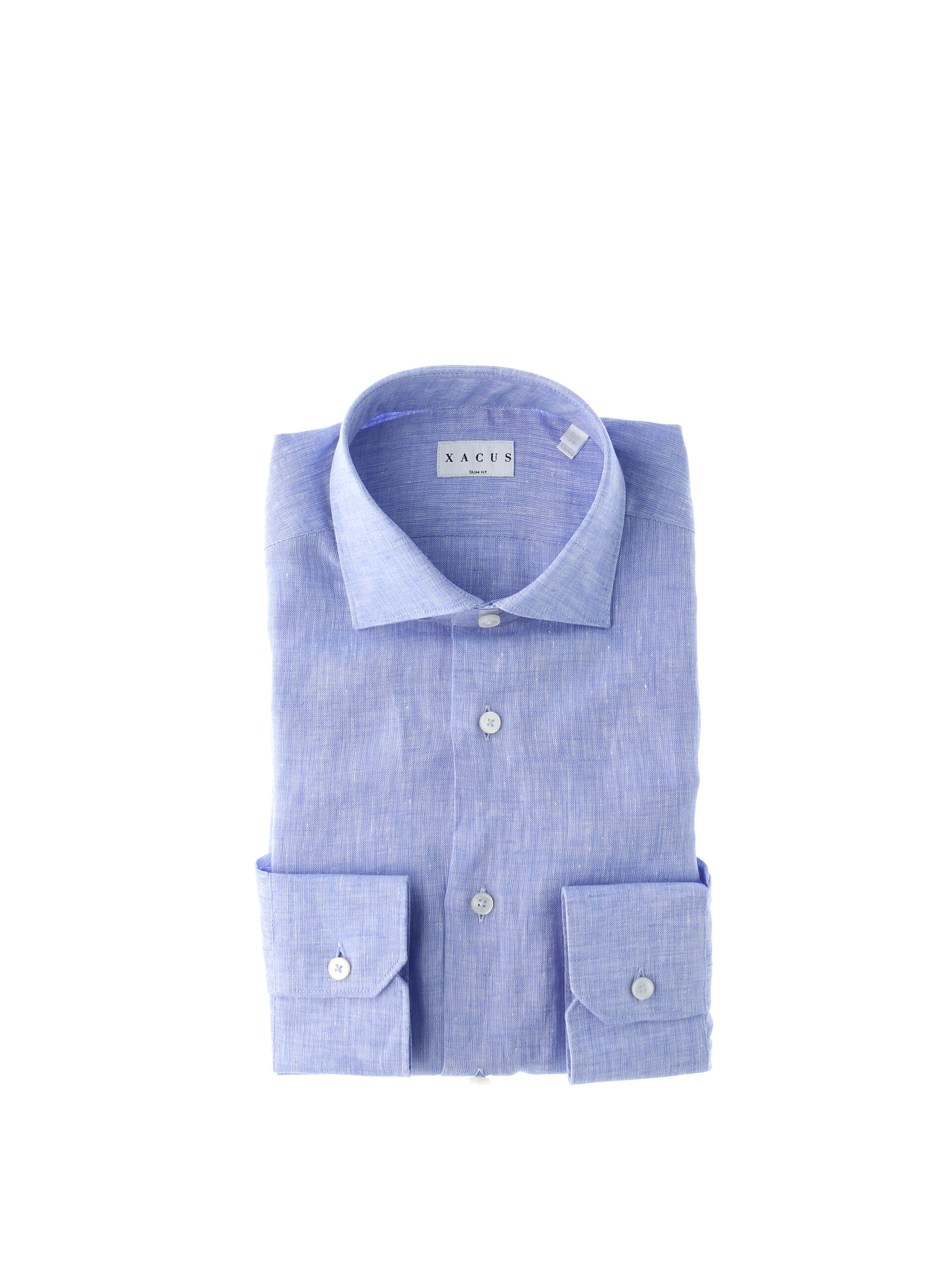 Camicia lino extralong AZZURRO