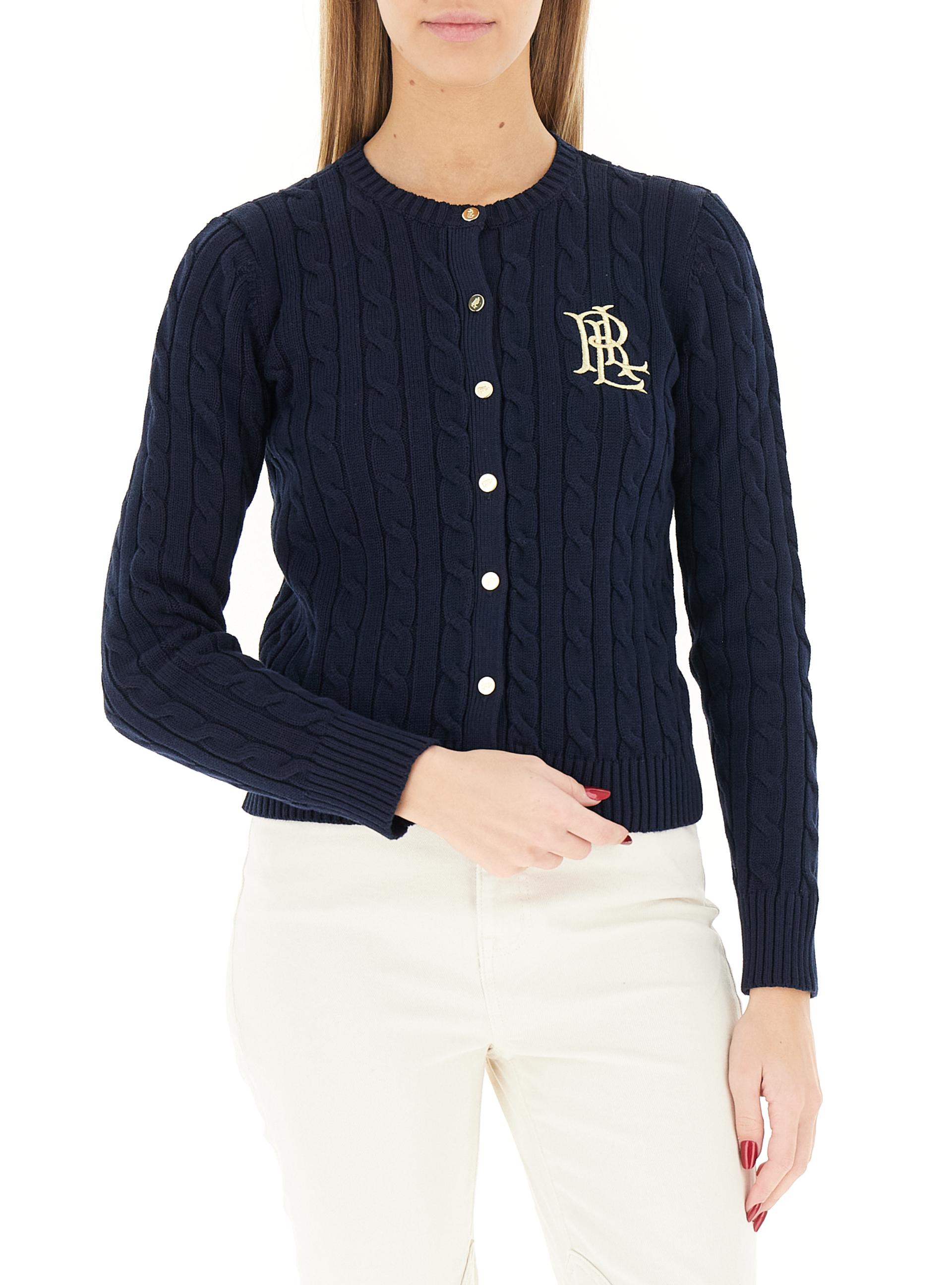 Cardigan a trecce LAUREN BLU NAVY M