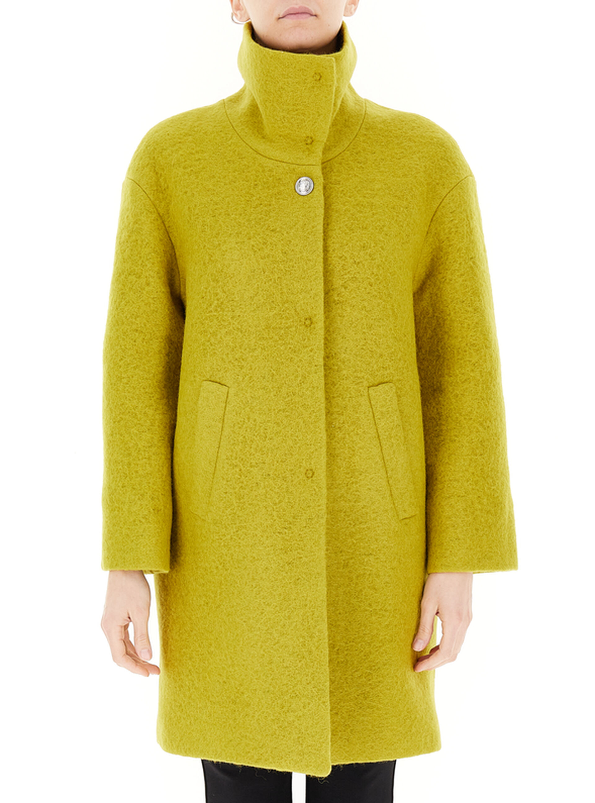 Cappotto misto lana LIU JEANS VERDE LIME 40