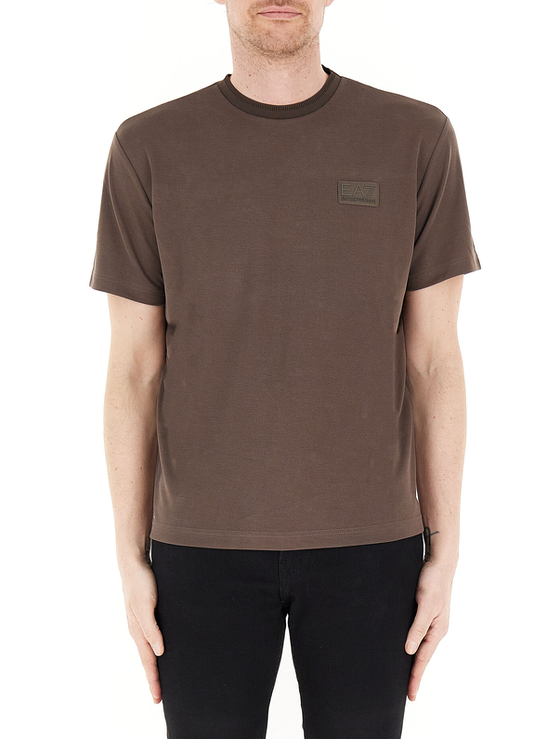 T-shirt girocollo MARRONE