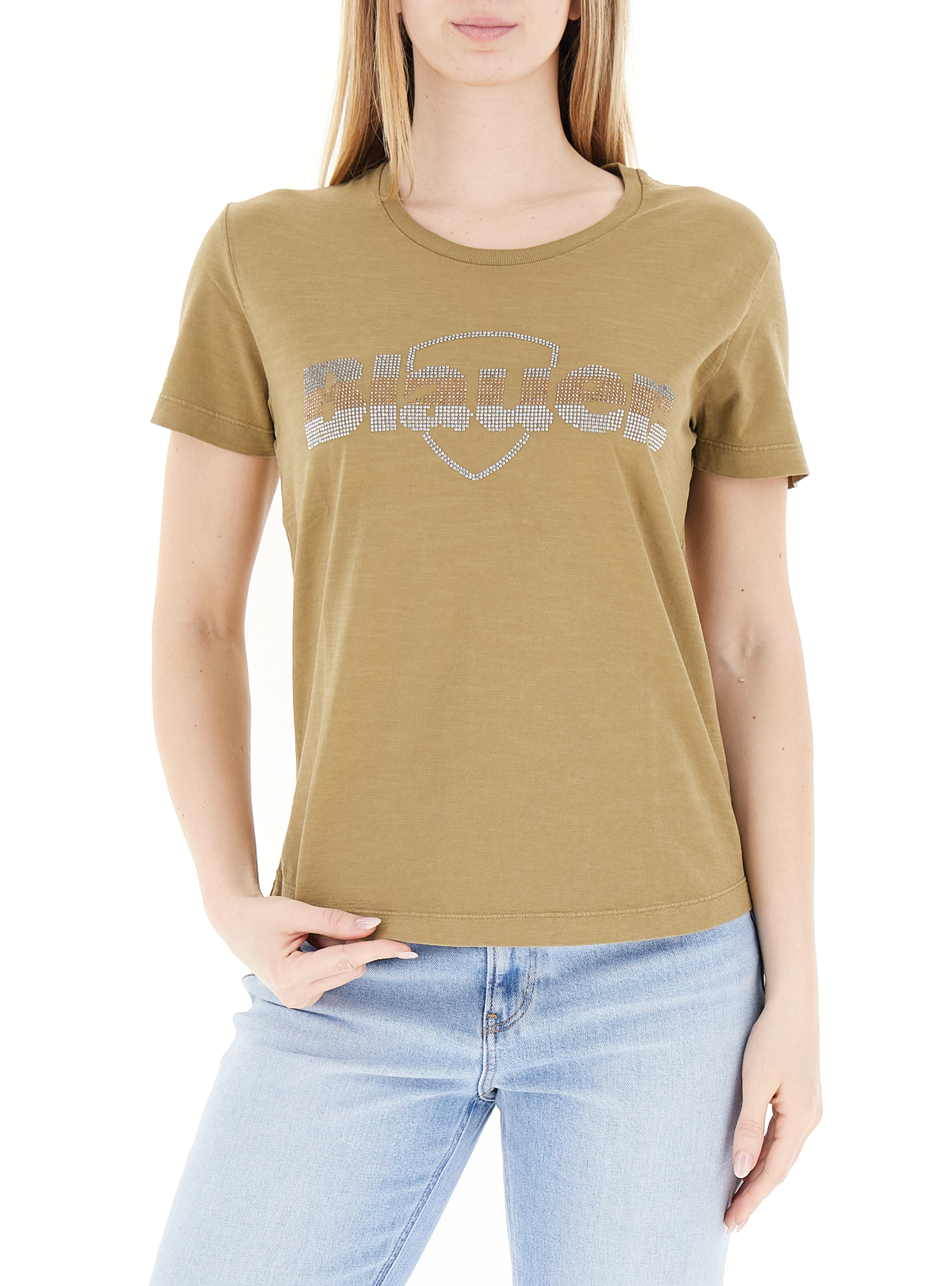 T-shirt con strass CAMMELLO M