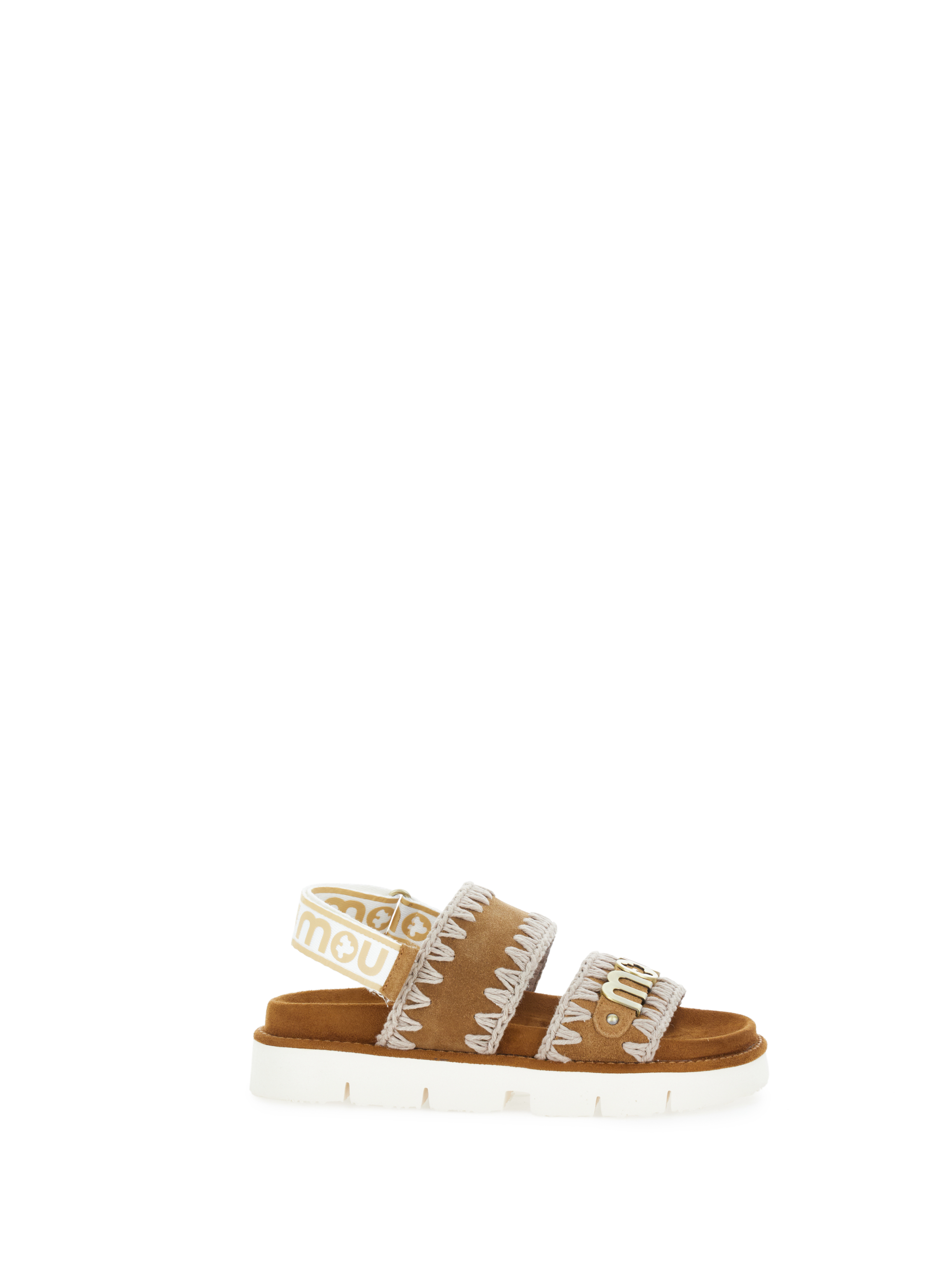 Sandali in pelle scamosciata COGNAC 36