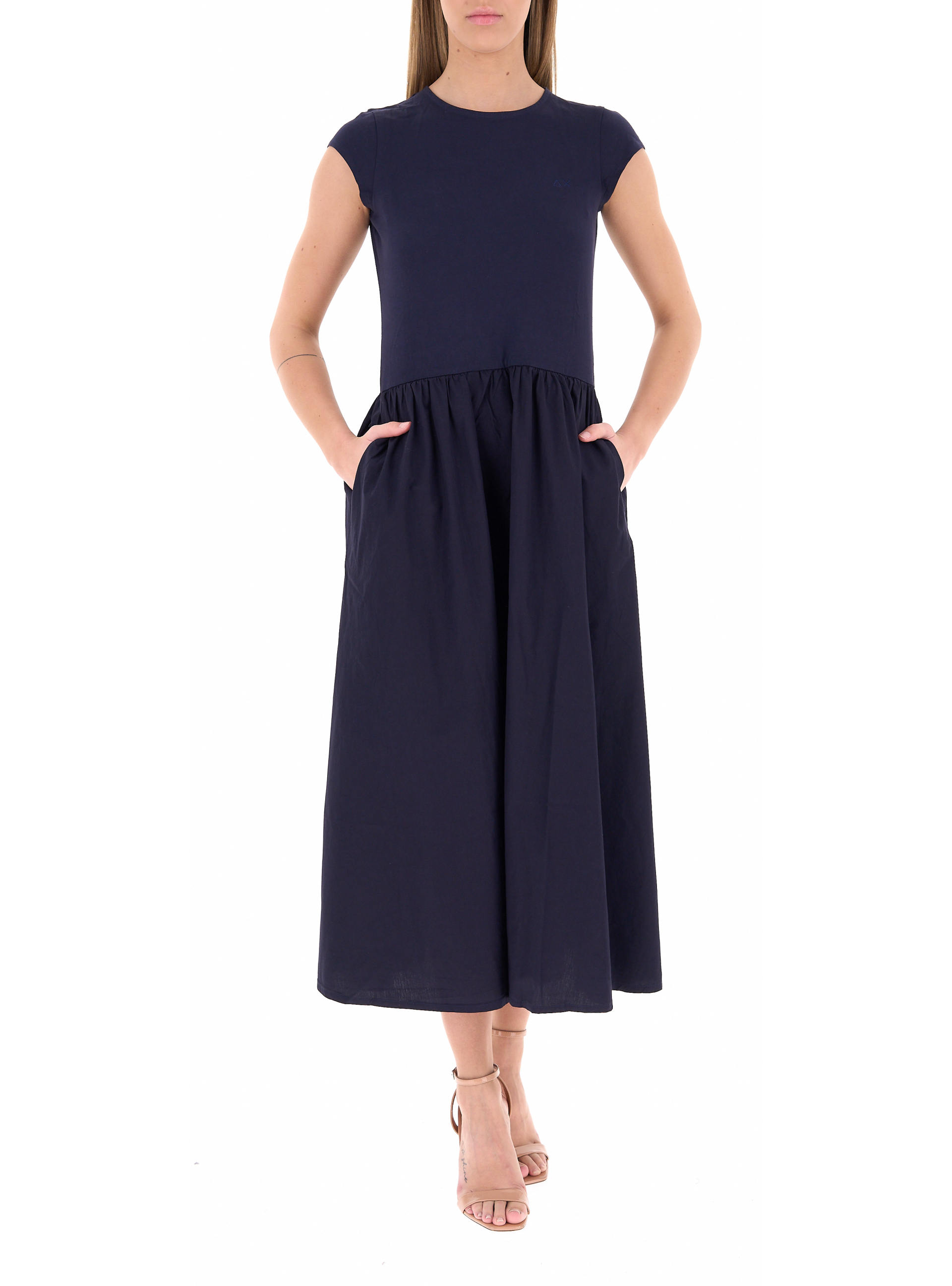 SUN68 Abito in cotone BLU NOTTE