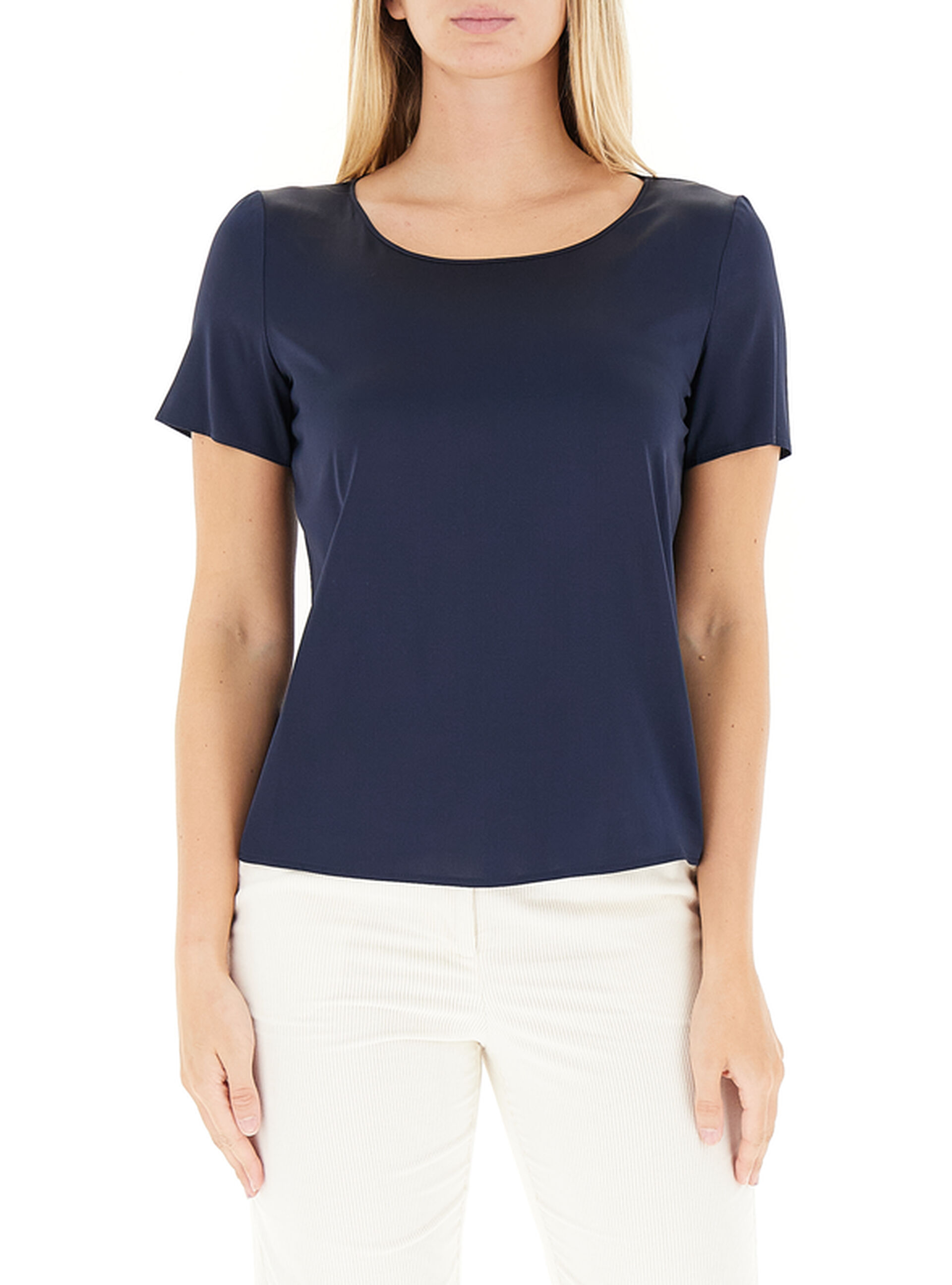 Blusa misto seta BLU NAVY