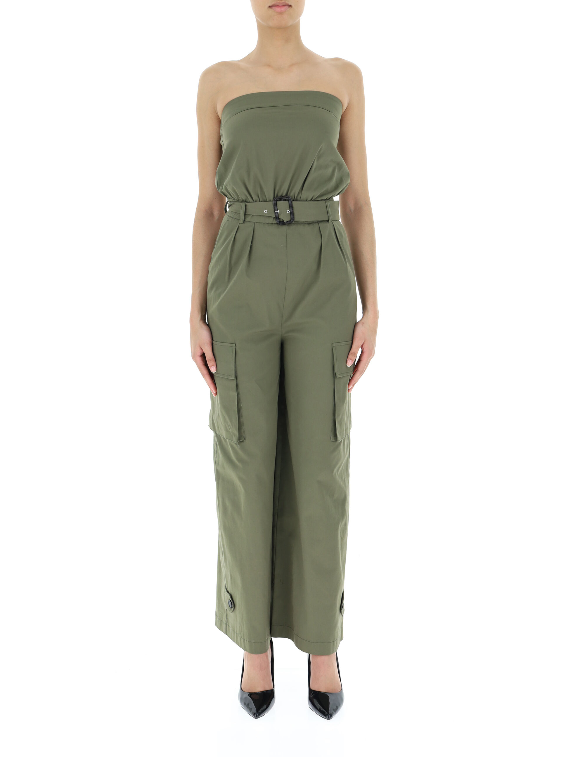 VICOLO Tuta jumpsuit cargo VERDE