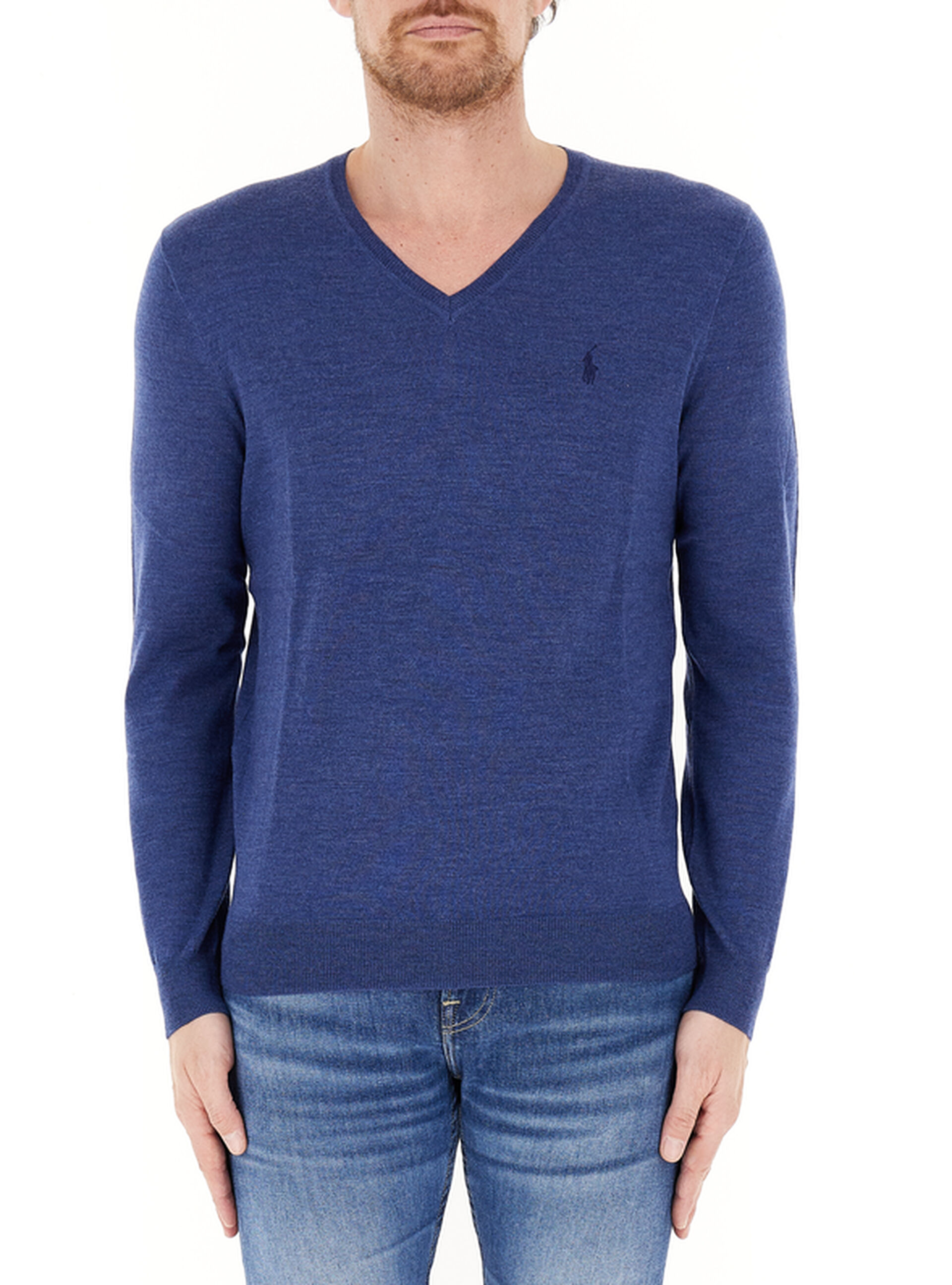 Maglia scollo V POLO BLU CHIARO M