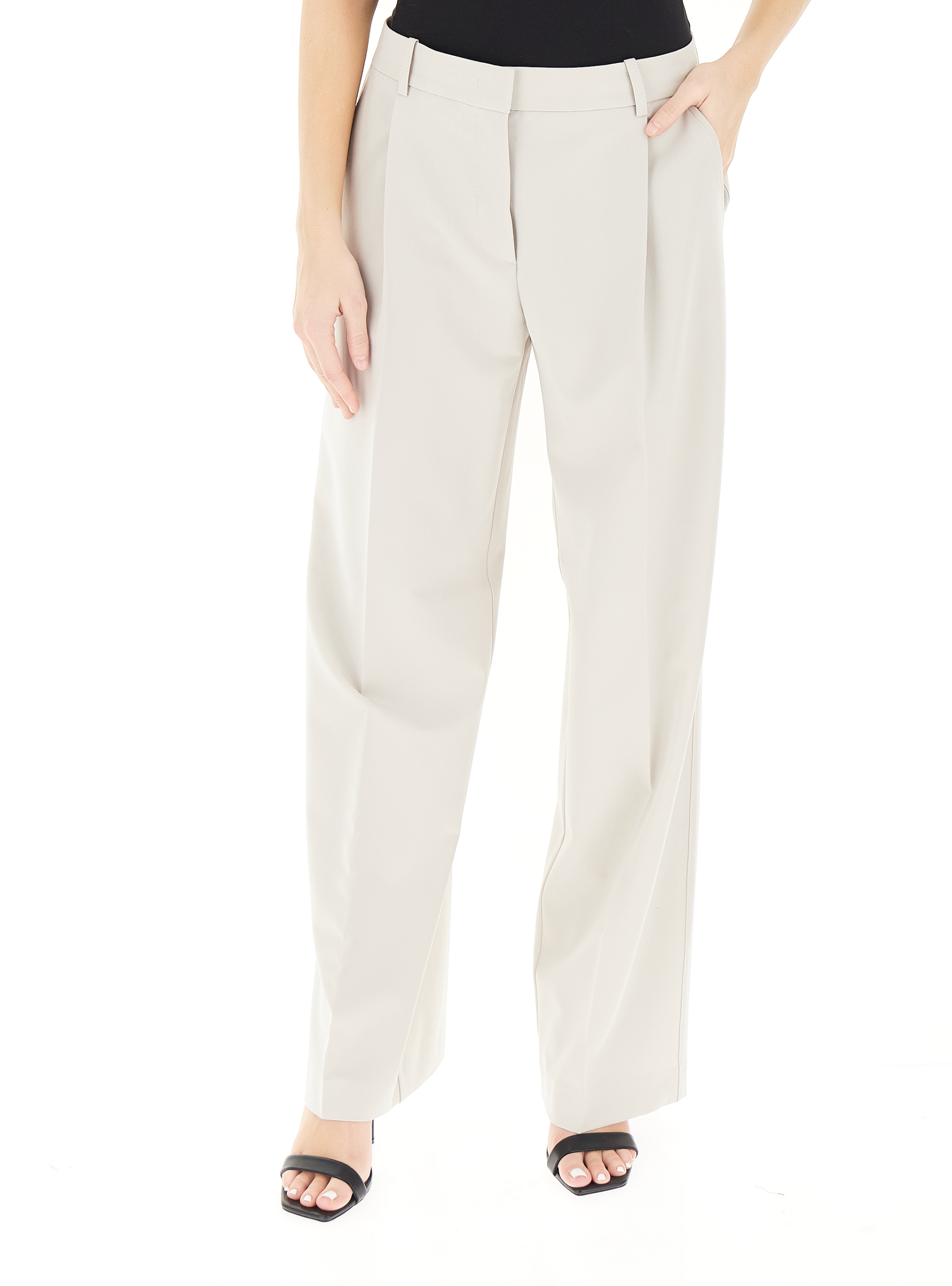 Pantalone wide leg GRIGIO CHIARO