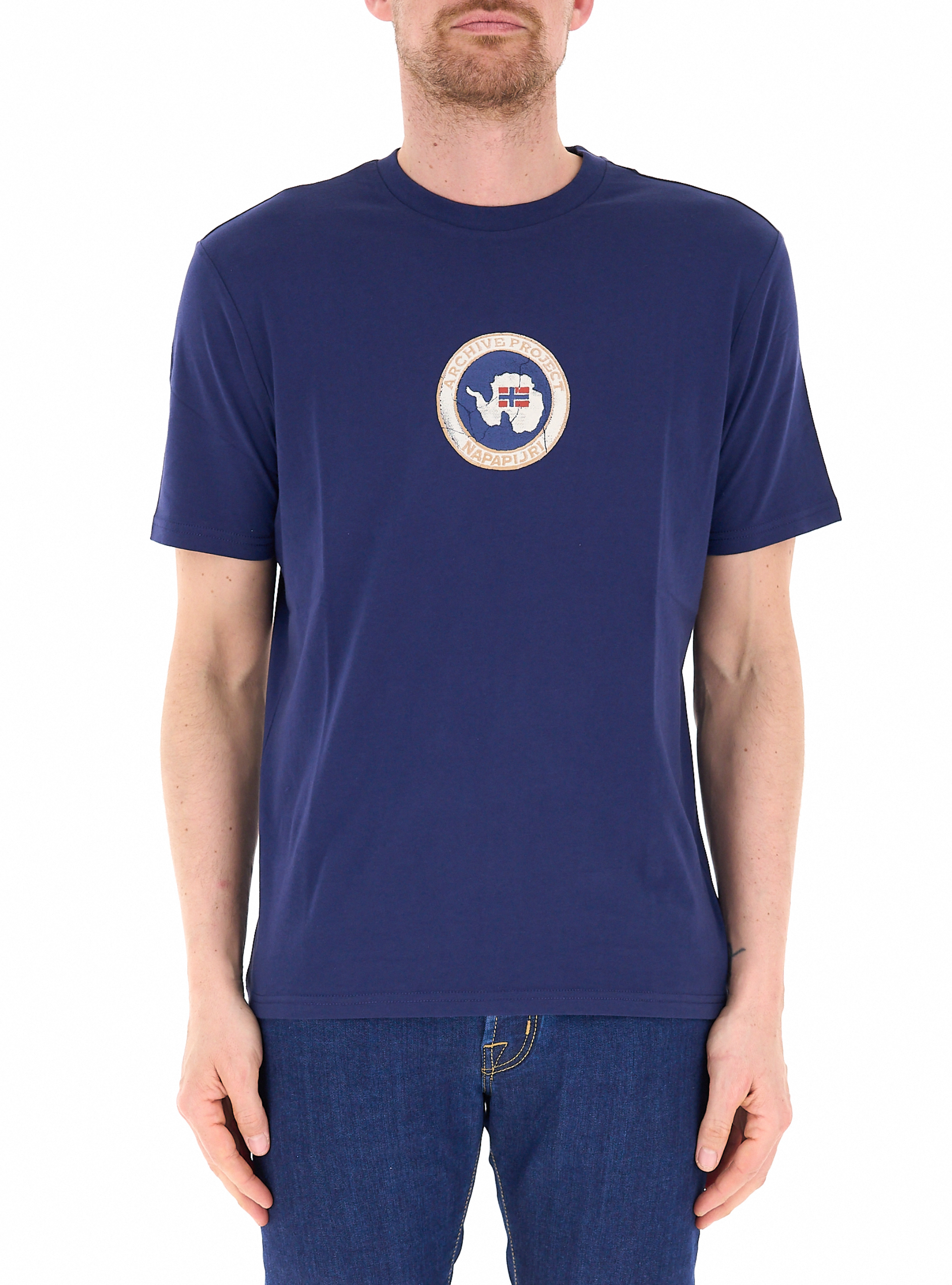 Napapijri T-shirt in cotone BLU S