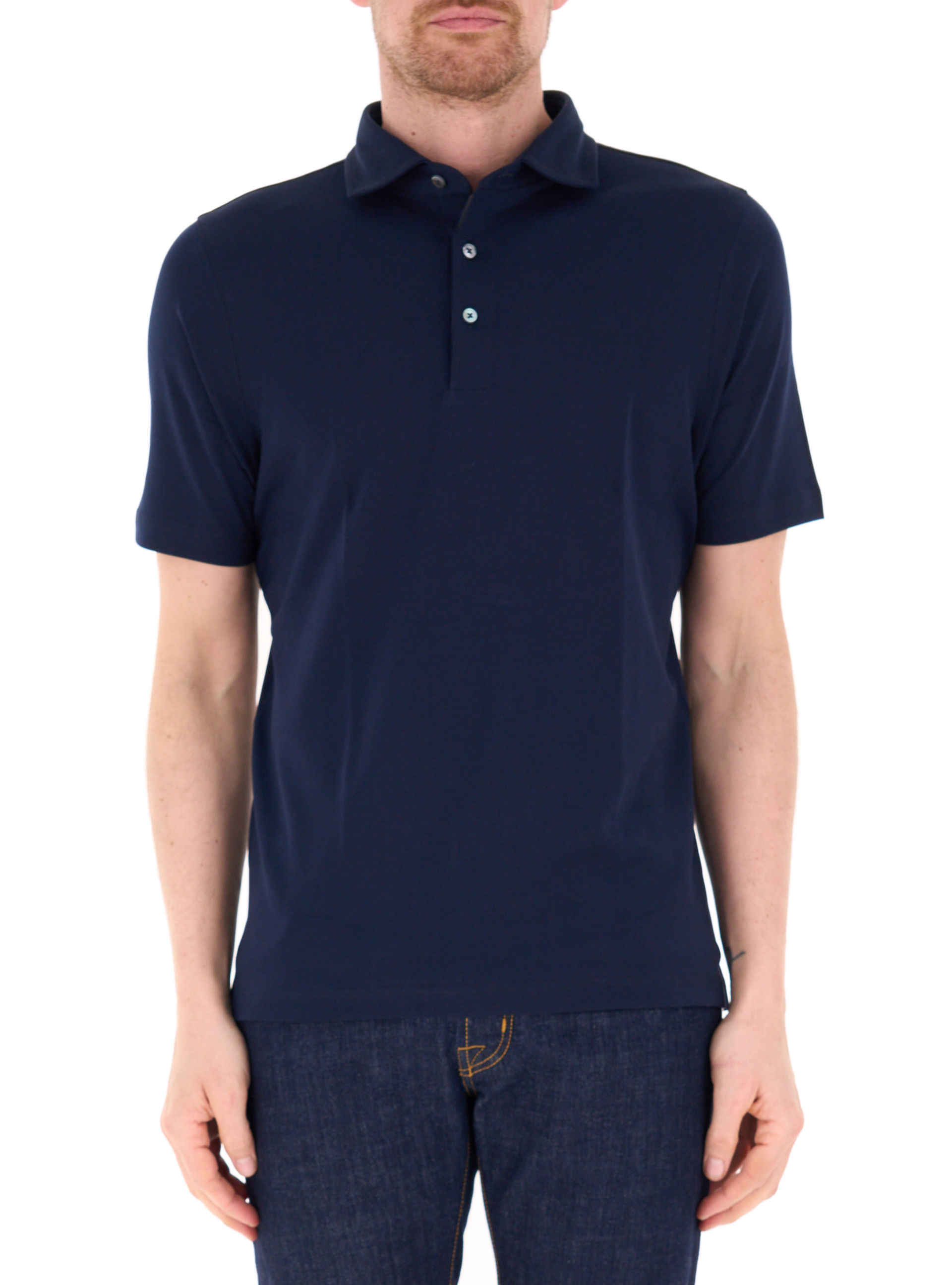 GRAN SASSO Polo in cotone BLU NAVY