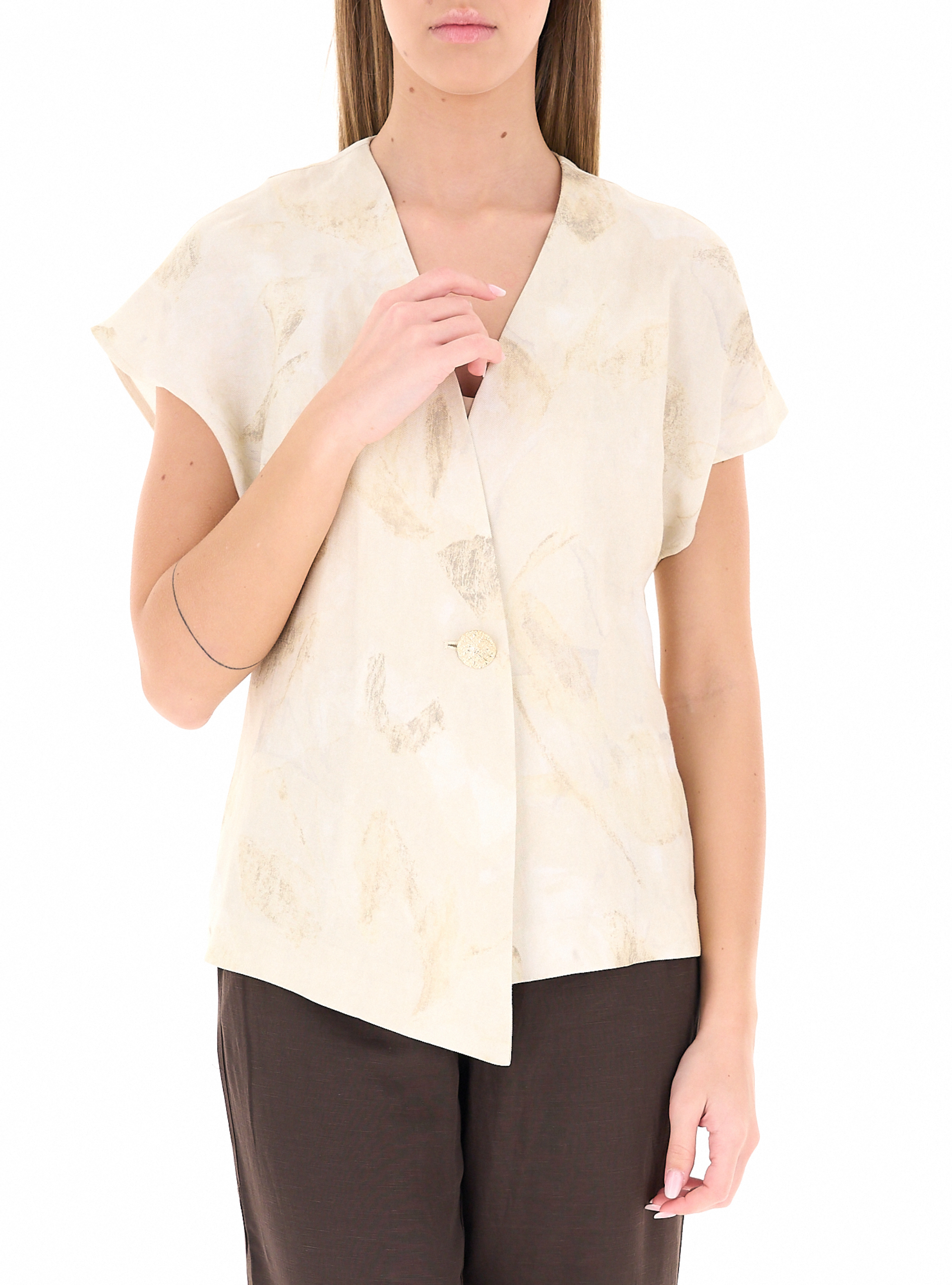Blusa con bottone CHAMPAGNE 42