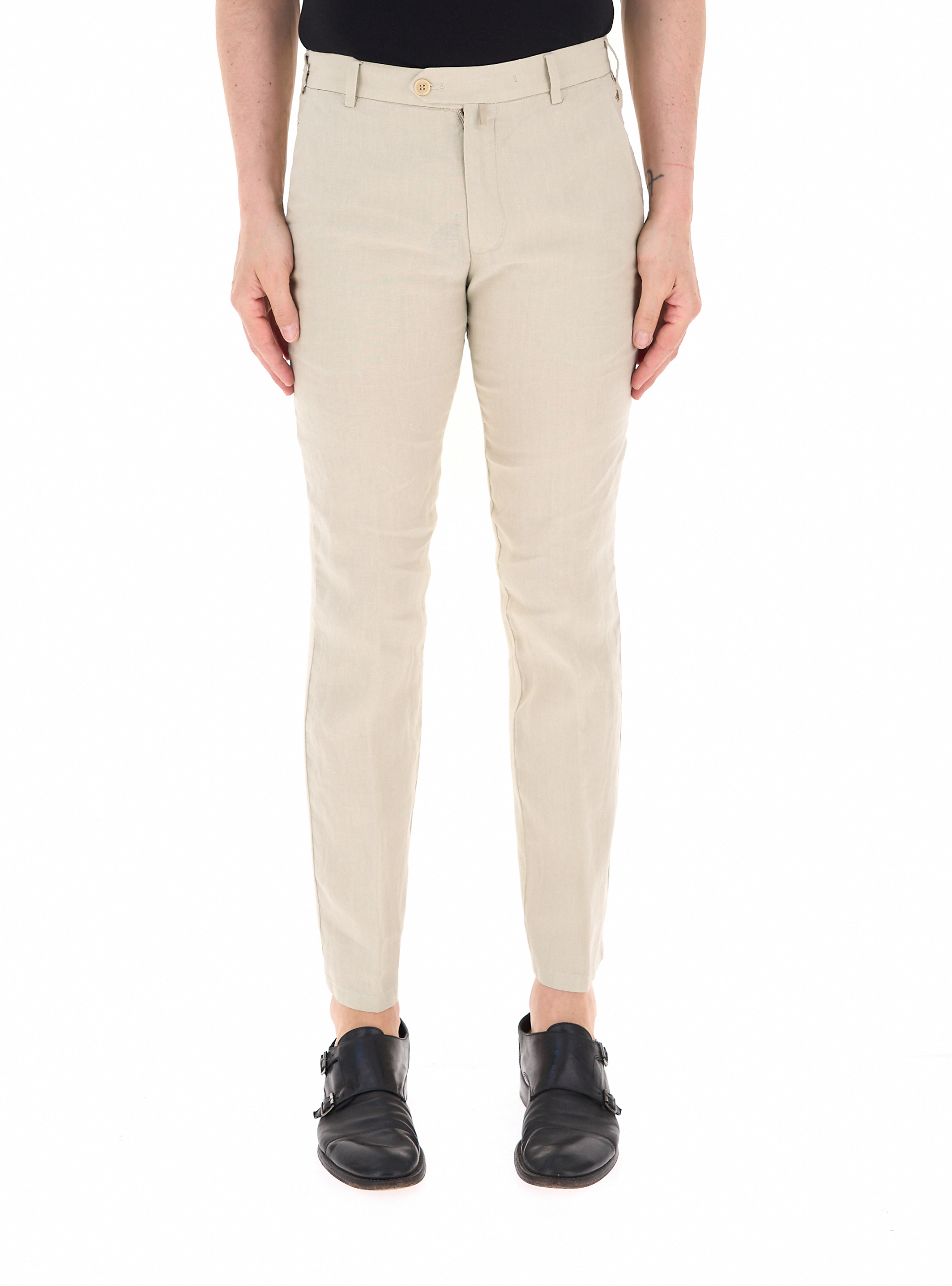 Meyer Pantalone in lino BEIGE 52