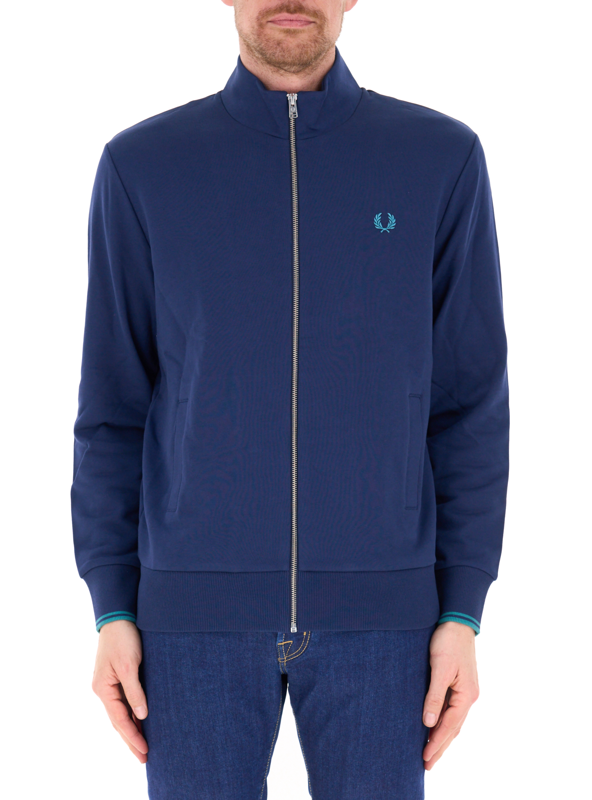 Fred Perry Felpa con zip BLU