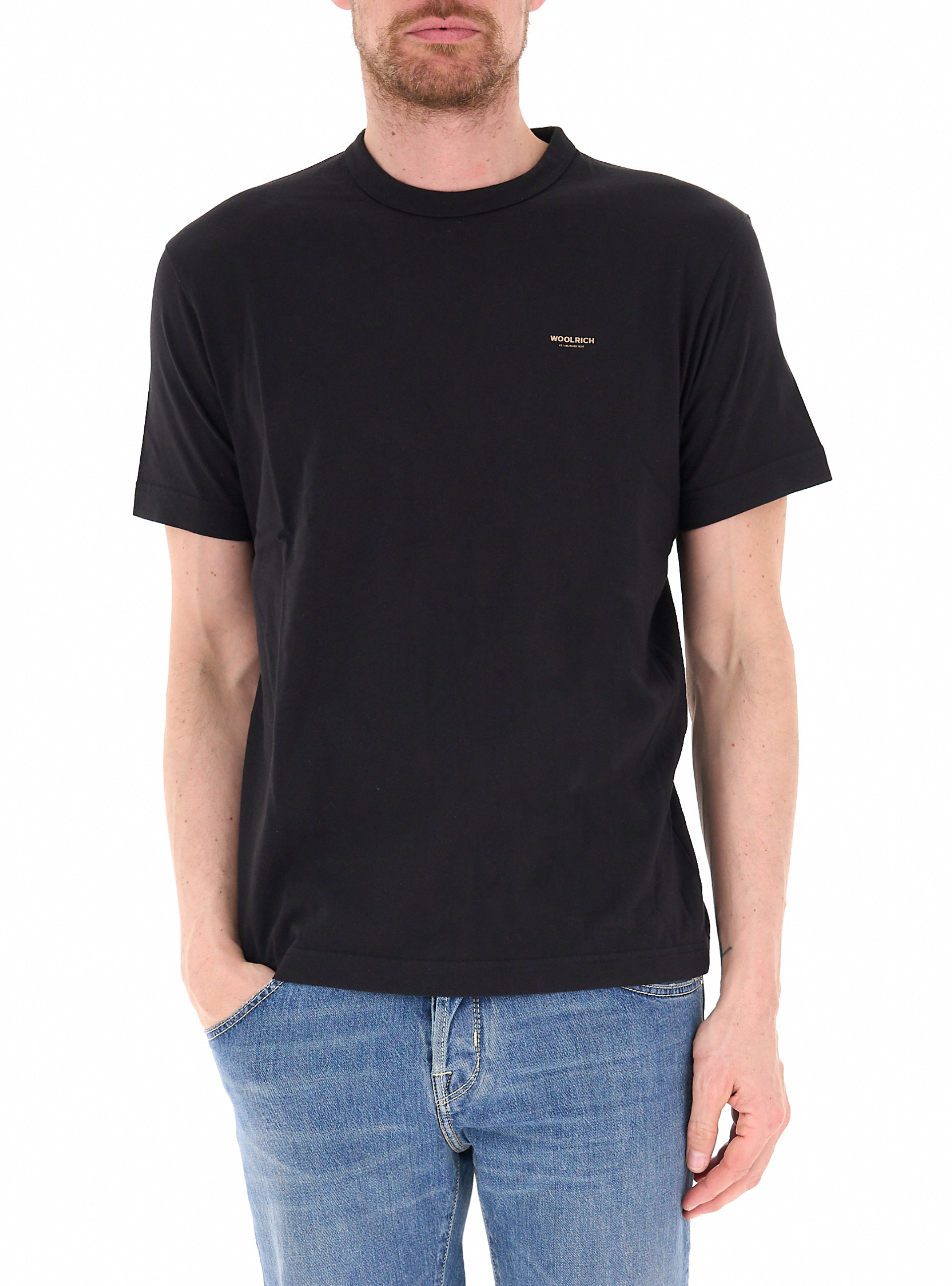 WOOLRICH T-shirt girocollo NERO