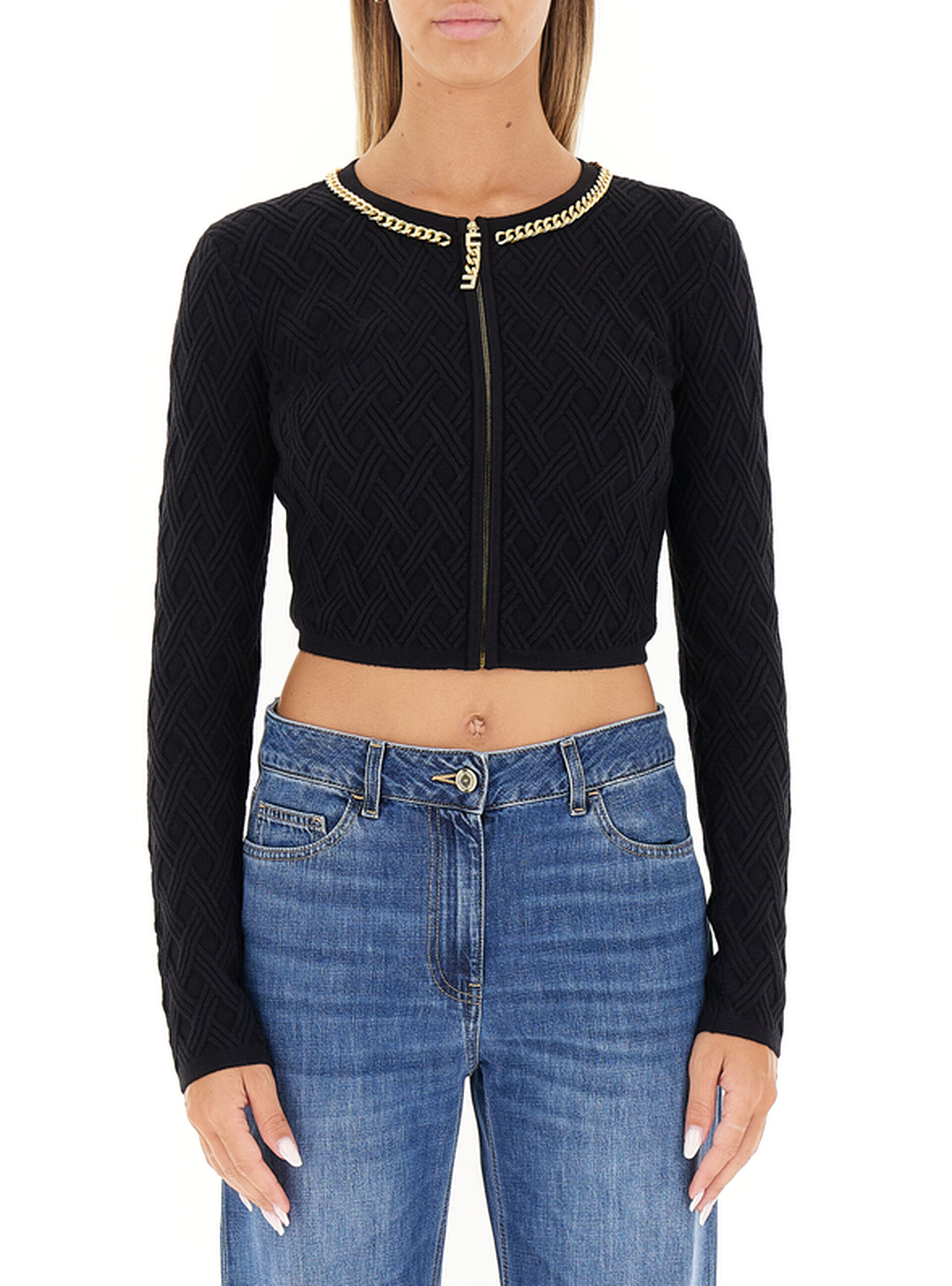 Cardigan cropped NERO